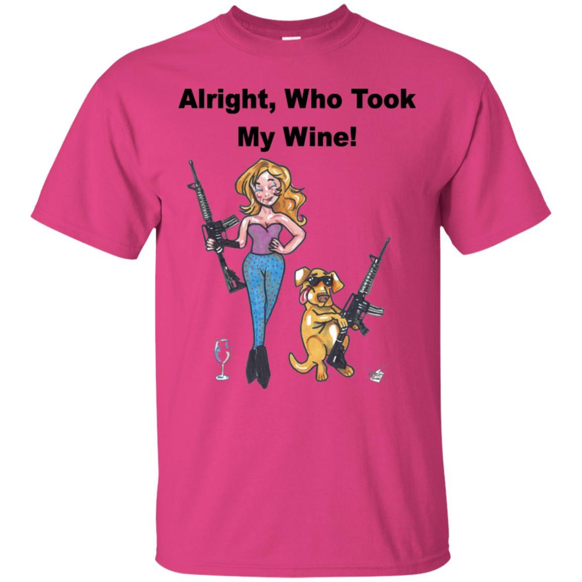 Who Took My Wine? Funny Wine Lover T-Shirt - Soft Cotton Graphic Tee for Women - Perfect for Wine Tasting Parties & Girls Night Out