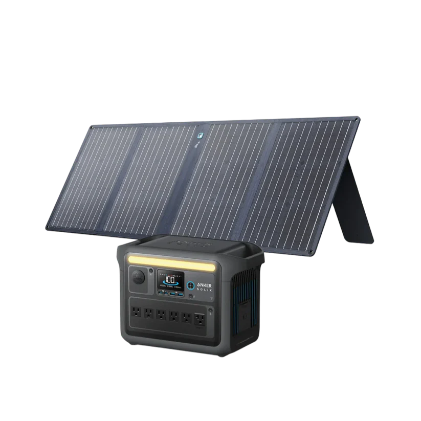 Anker SOLIX C1000X 1056Wh 1800W Portable Power Station with Solar Panel Kit | Backup Power for Camping, RV, Home Emergencies & Outdoor Adventures