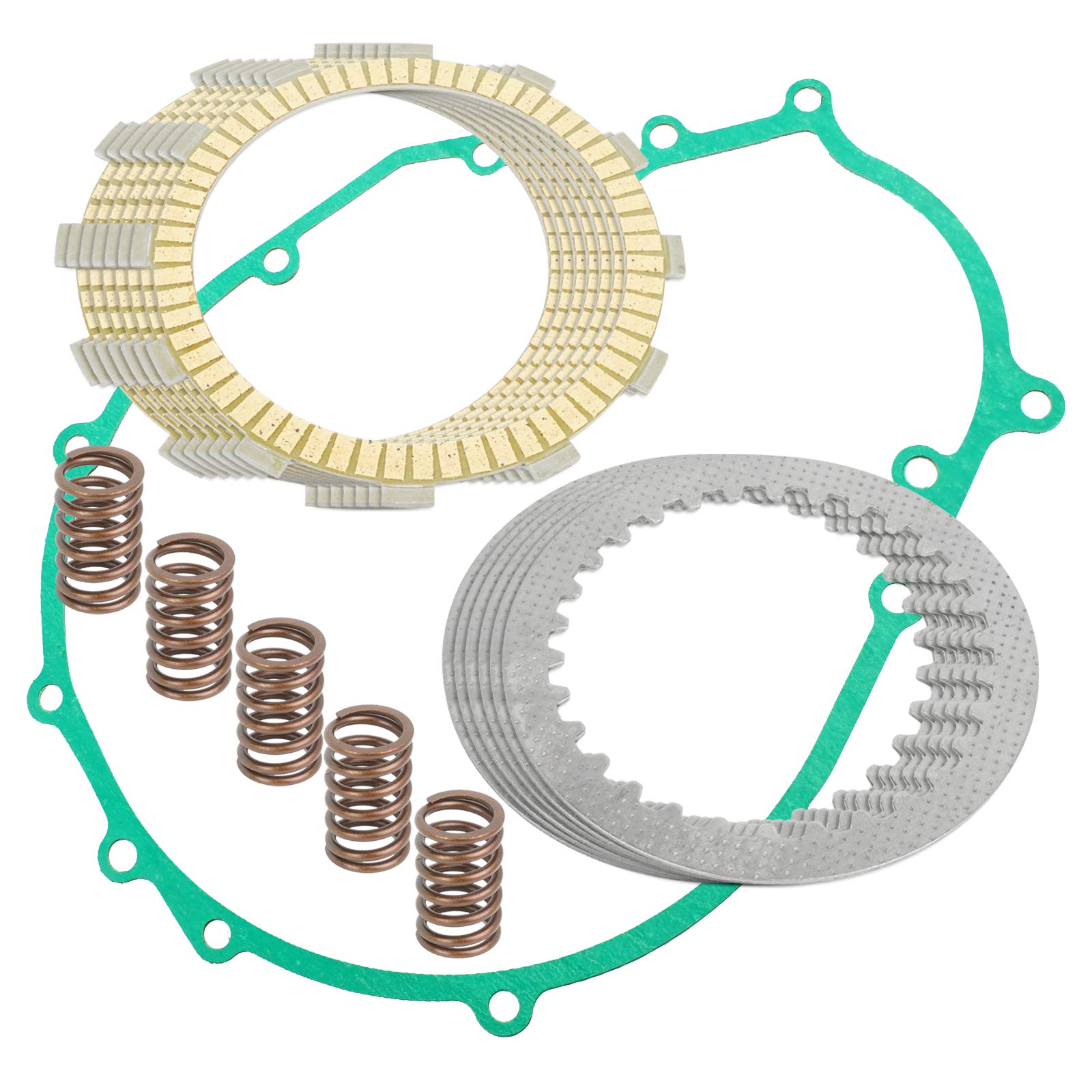 Caltric Clutch Friction Plates & Gasket Kit for Kawasaki Ninja 500 EX500 EX 500 (1987-1996) - High-Performance Replacement Parts for Smooth Gear Shifting & Motorcycle Maintenance