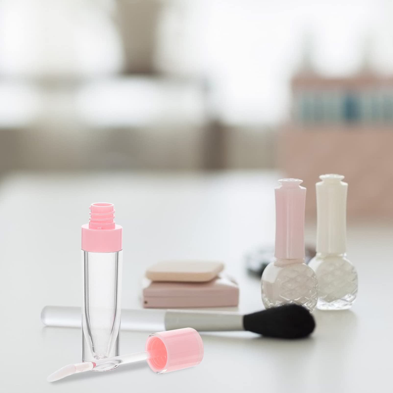6pcs Empty Round Lip Gloss Tubes - Refillable Lip Glaze Containers for DIY Lipstick, Lip Honey & Cosmetics | Perfect for Makeup Artists, Salons & DIY Beauty Projects