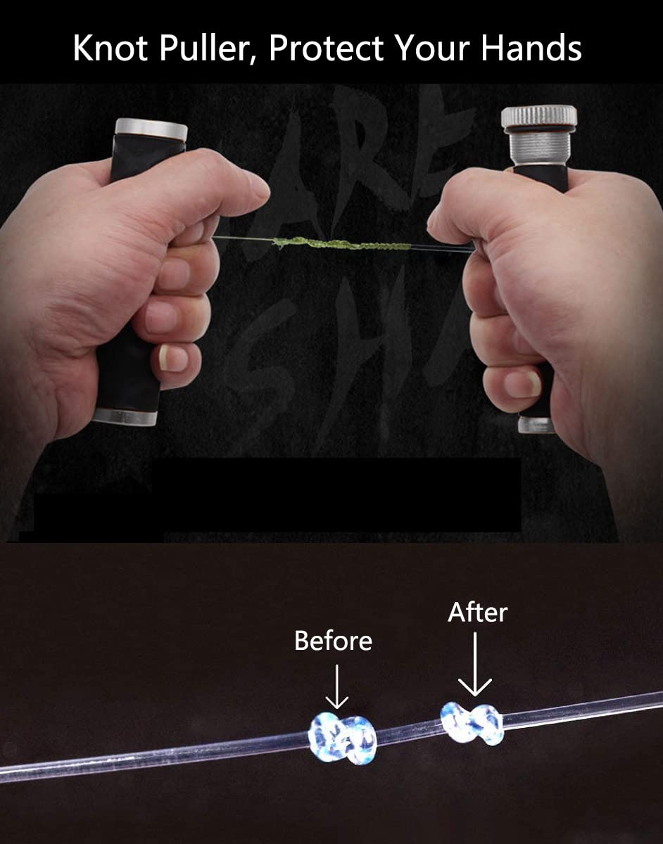 FG GT Knot Puller Tool - Professional Fishing Knot Tying Assistant for PE Line Spooling with Drag Tension Control - Perfect for Saltwater Fishing, Offshore Angling, and Knot Tying Scenarios