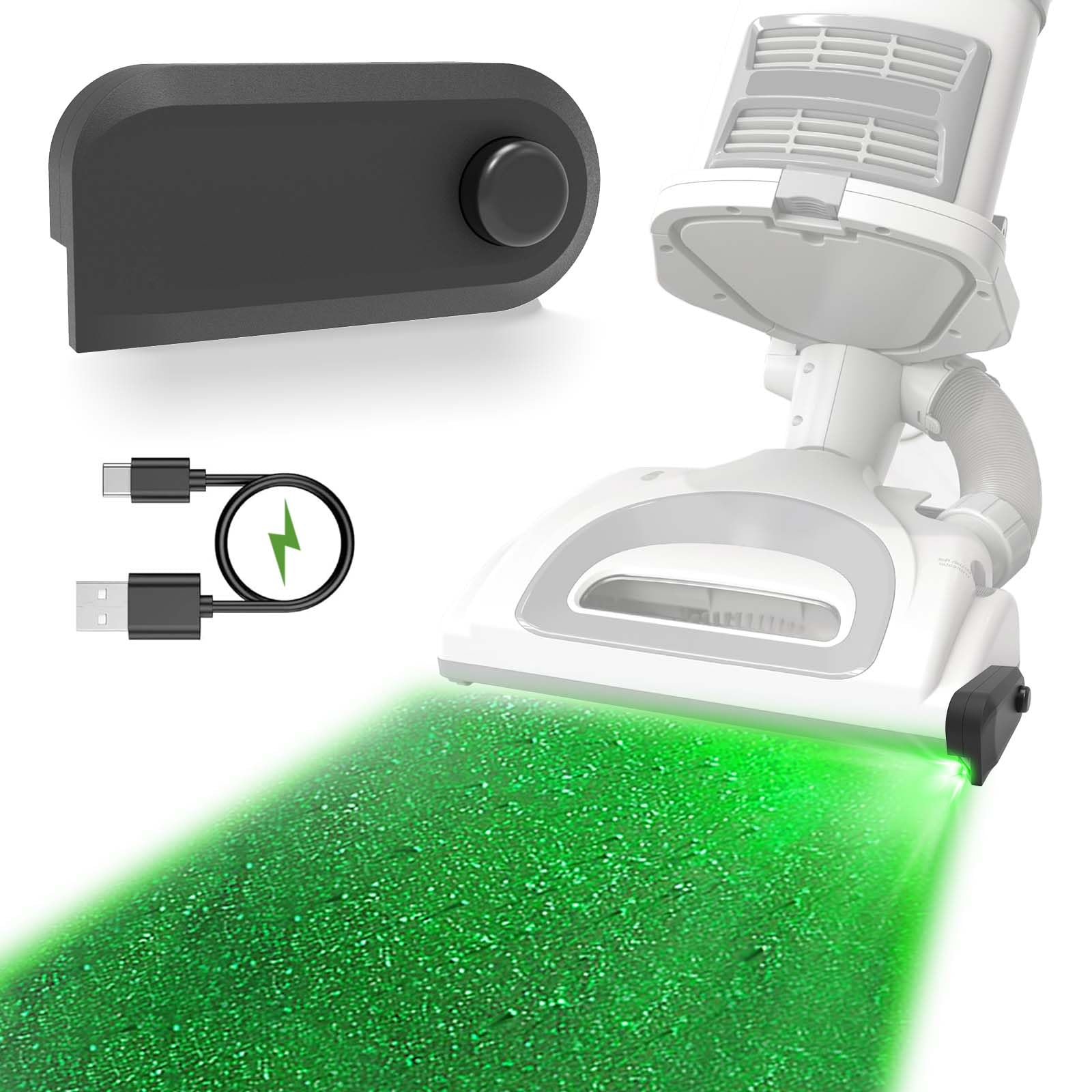 Rechargeable Upright Vacuum Cleaner with LED Dust Detection Light | Universal Upgrade Vacuum Accessories for Shark & Bissell | Perfect for Hardwood Floors, Carpets & Pet Hair Removal