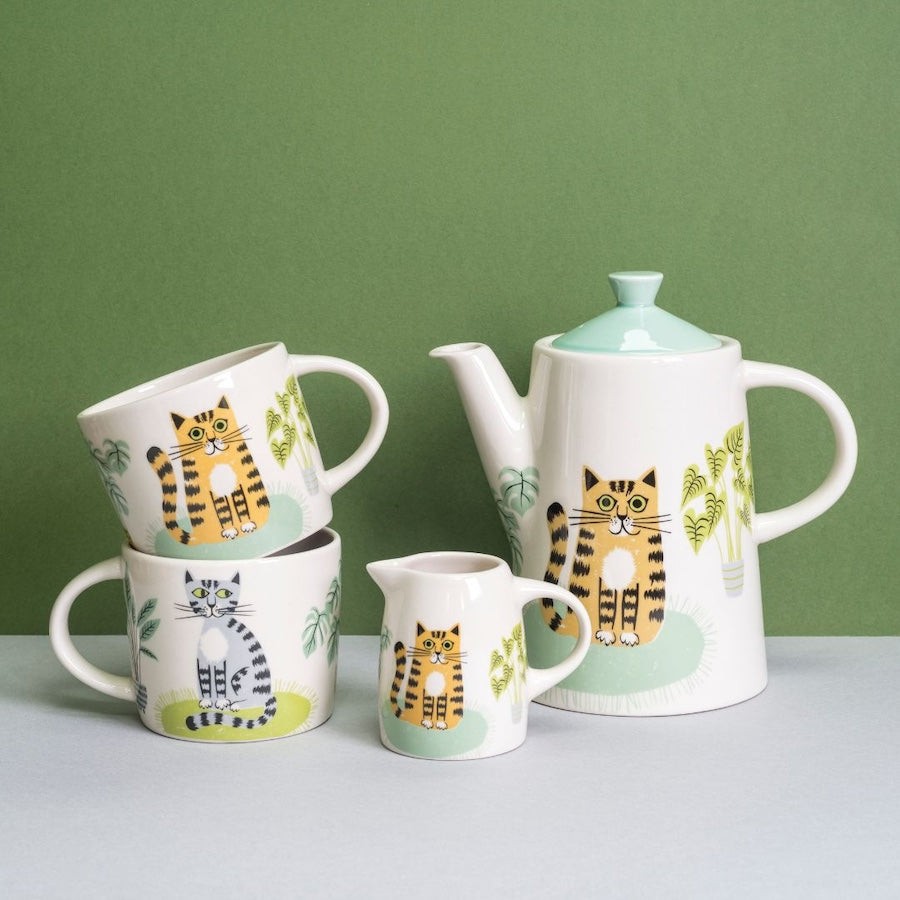Handmade Ceramic Cat Mug - Cute Cat Coffee Cup with Handle, Perfect for Tea & Coffee Lovers - Ideal for Home, Office & Gifts