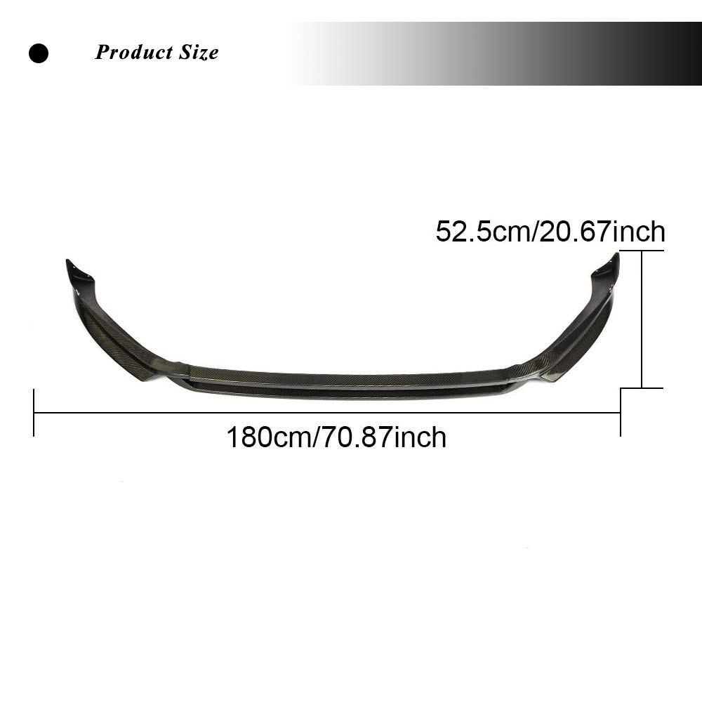 Premium Real Carbon Fiber Front Lip for Volkswagen VW Golf 7.5 VII MK7.5 Base Hatchback (2018-2019) - Durable Chin Spoiler & Bumper Cover Protector - Enhances Aerodynamics & Sporty Look for Street Racing & Car Shows