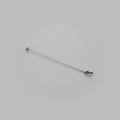 Premium Black Plated Stainless Steel Bar Spoon & Muddler - 16