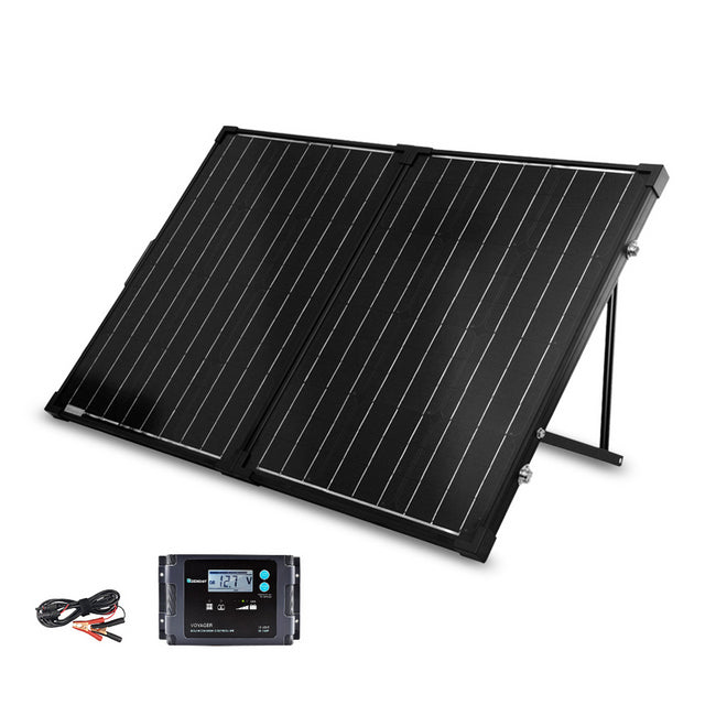 Renogy 100W 12V Monocrystalline Foldable Solar Panel Suitcase with Voyager Charge Controller - Portable Power for Camping, RV, Boating & Off-Grid Living