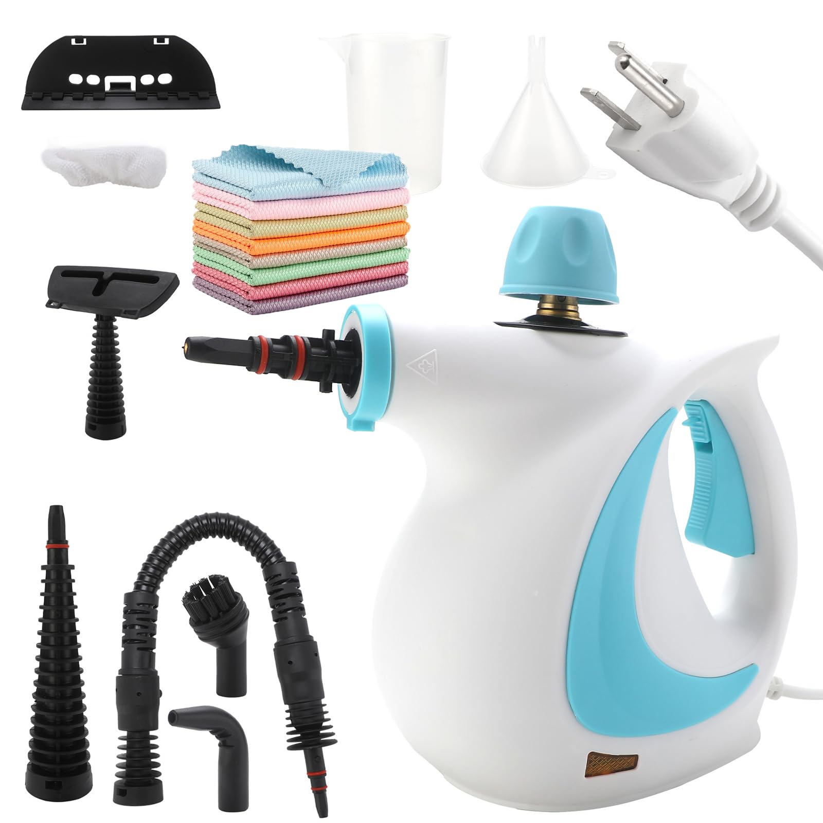 Delilah Natural Handheld Steam Cleaner for Home - Portable & Powerful Steam Mop for Floors, Tiles, Carpets - Chemical-Free Cleaning for Kitchen, Bathroom, Baby Items (Blue) - Perfect for Pet Owners & Allergy Sufferers