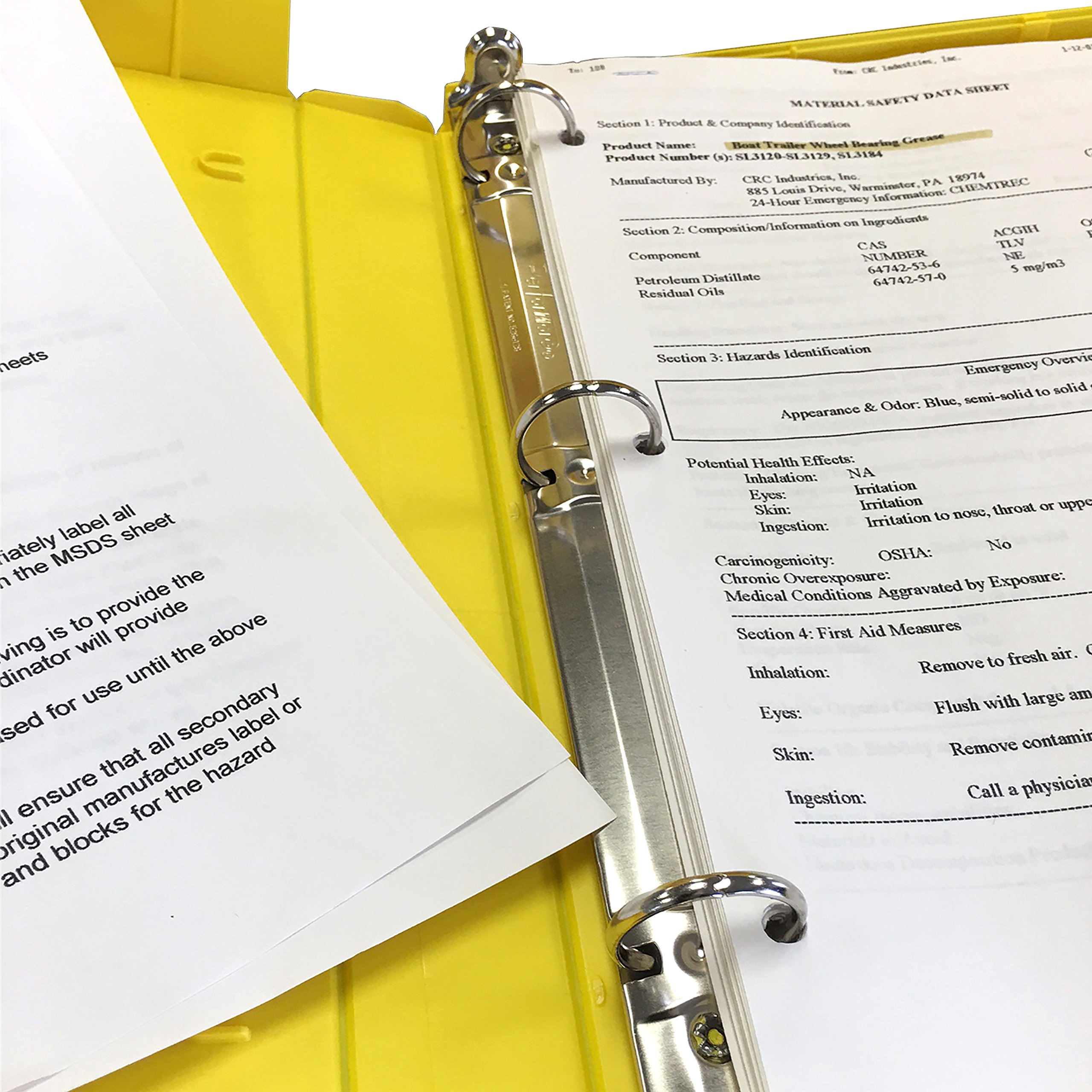 UniKeep SDS Binder with Metal Rings - Fully Enclosed Case for SDS Sheet Storage - 1.5'' Spine, Includes 20 Page Protectors & 5 Plastic Dividers - Perfect for OSHA Compliance, Workplace Safety & Chemical Documentation Organization