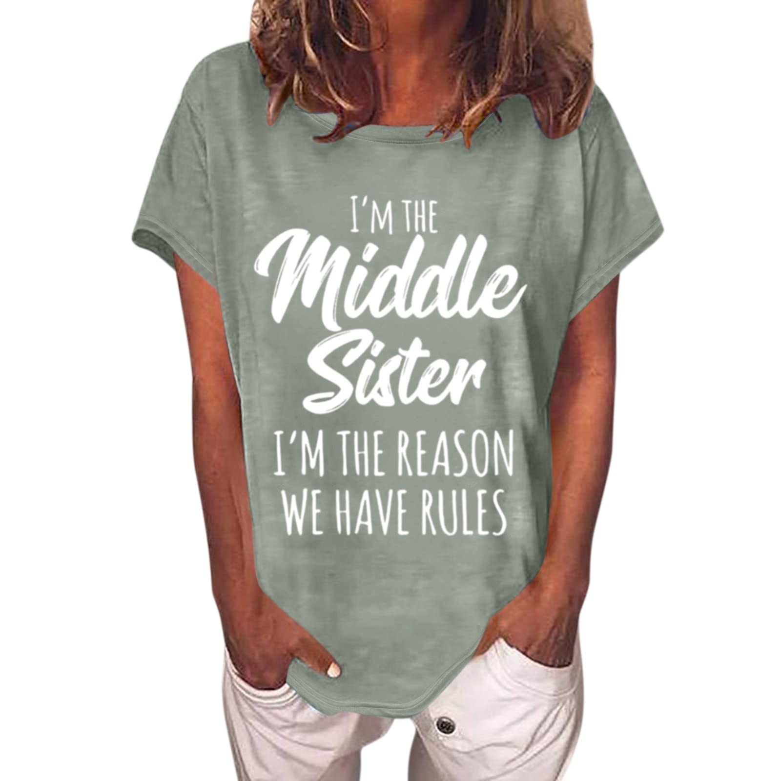 Women's Casual T-Shirts - Fashion Letter Print Round Neck Short Sleeve Loose Fit Top | Perfect for Everyday Wear, Weekend Outings & Summer Vacation