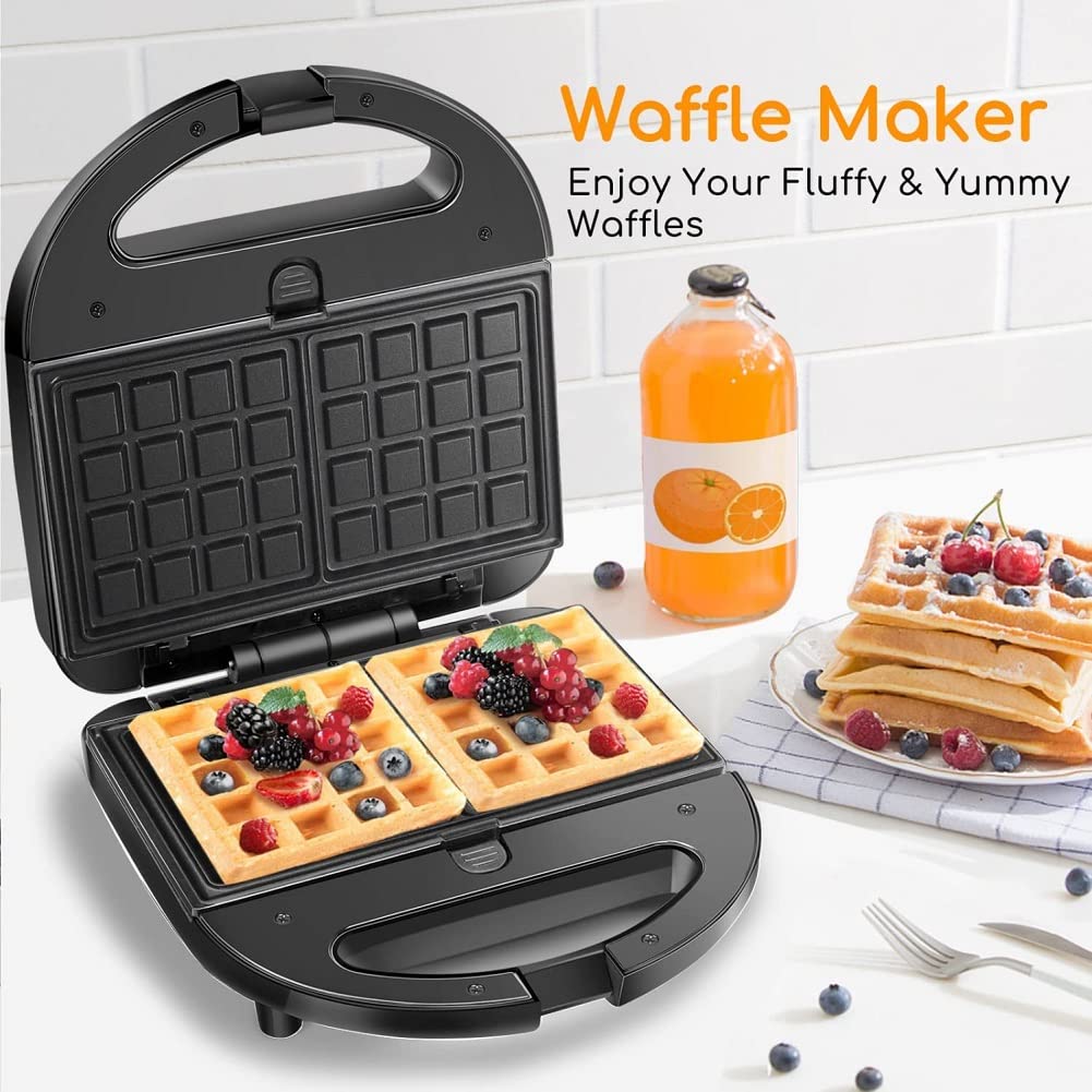 SOKANY 6-in-1 Multi-Function Sandwich Maker & Waffle Iron - 750W Electric Grill with Non-Stick Plates (Panini Press, Donut Maker, Double-Sided Cooking) - Perfect for Breakfast, Snacks & Party Food Preparation