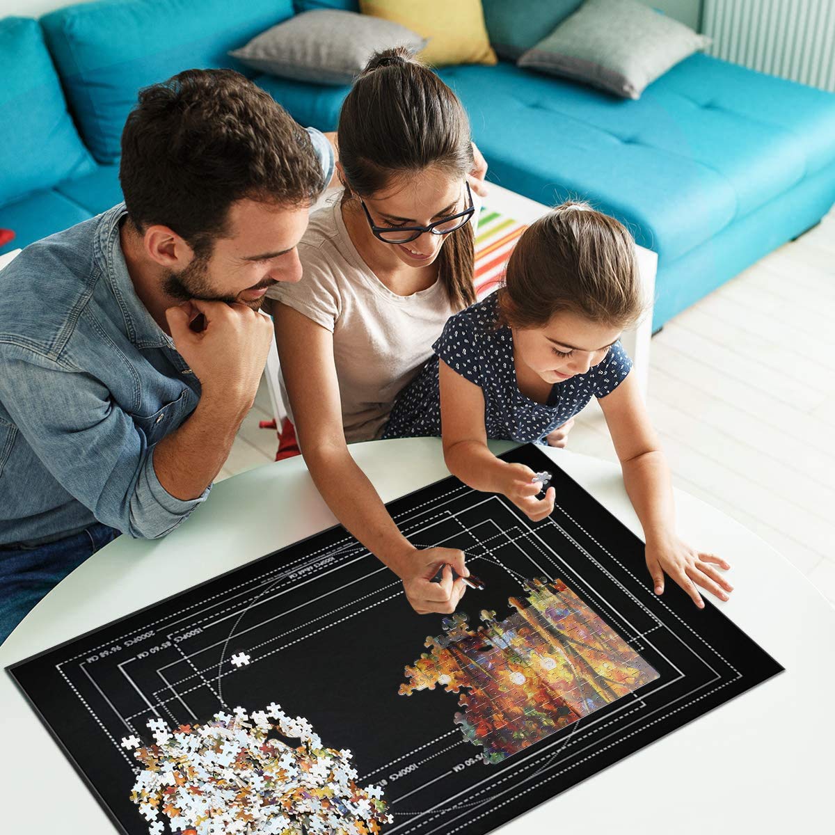 Premium MEISHANG Jigsaw Puzzle Mat - 2000 Piece Felt Puzzle Roll Up Mat for Adults & Kids - Non-Slip Puzzle Board with Storage Bag - Perfect for Family Game Nights, Birthday Gifts & Home Decor