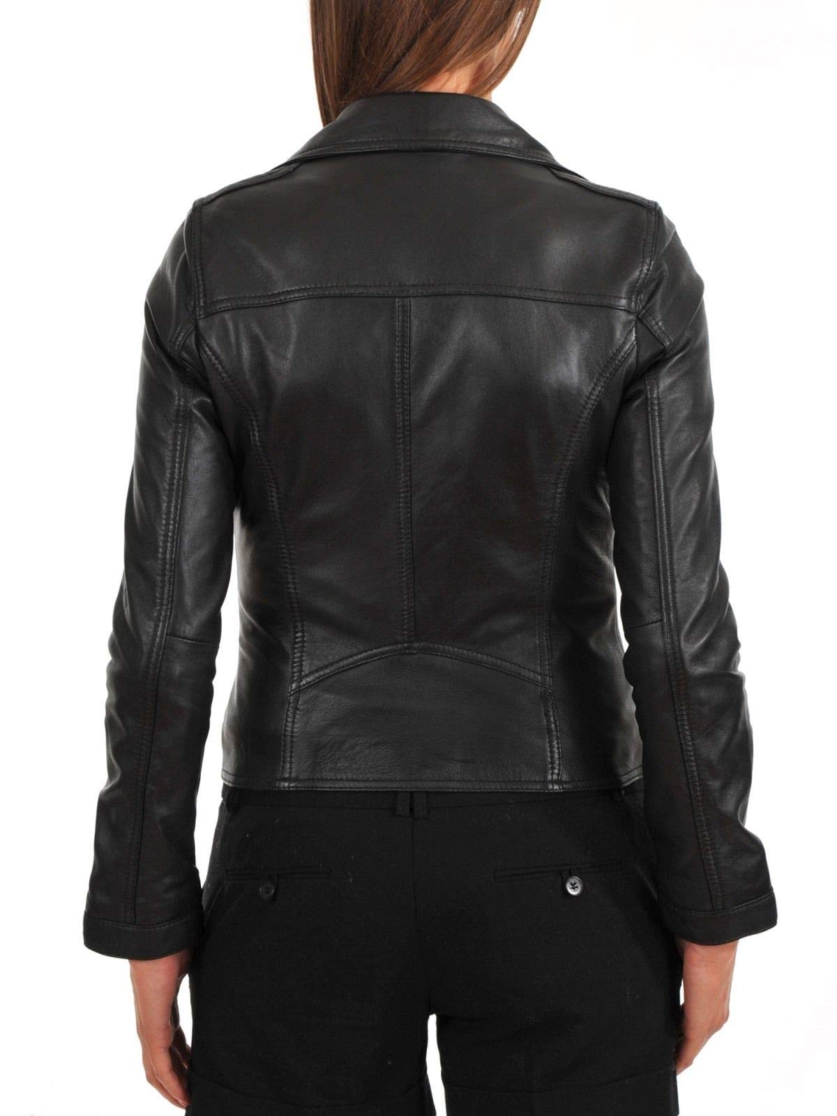 Women's Real Lambskin Leather Jacket - Bomber Motorcycle Biker Jacket for Women | Stylish & Durable Outerwear for Riding, Night Out & Casual Wear