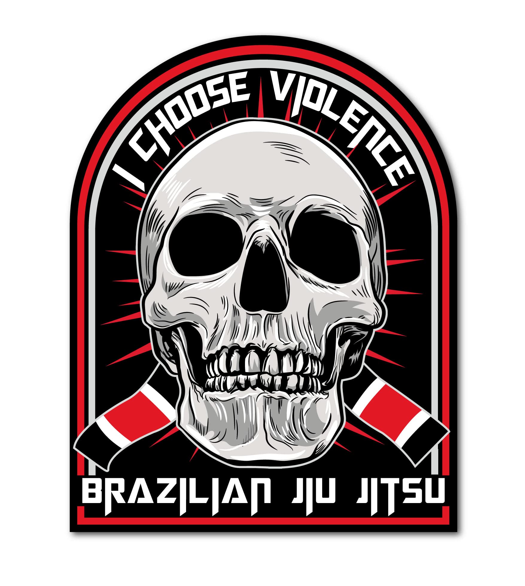 I Choose Violence BJJ Brazilian Jiu Jitsu Stickers - 2 Pack (3