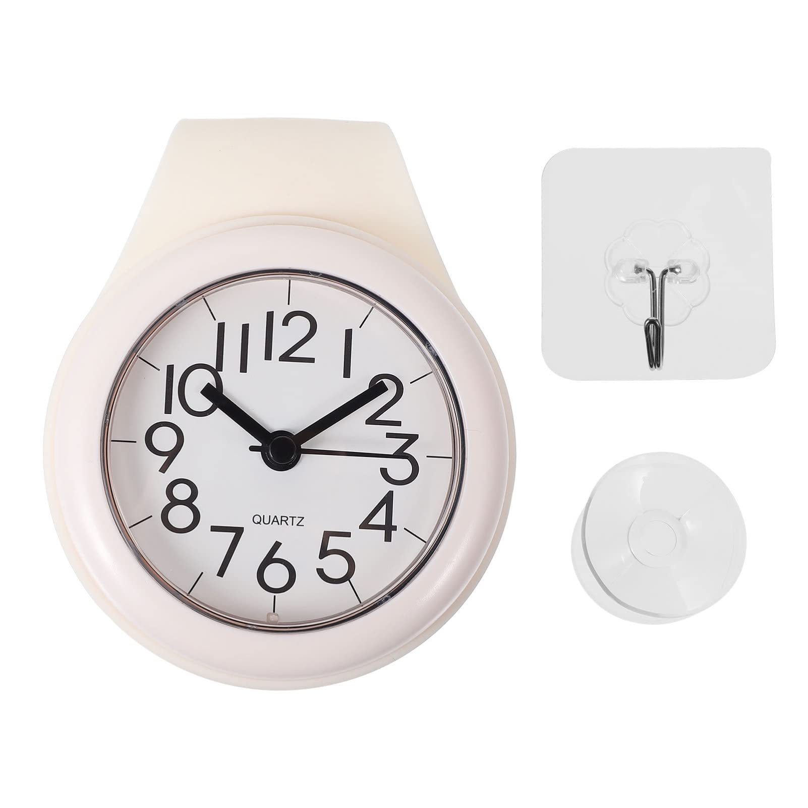FOMIYES Silent Bathroom Wall Clock - Waterproof Digital Alarm Clock for Shower & Home Decor