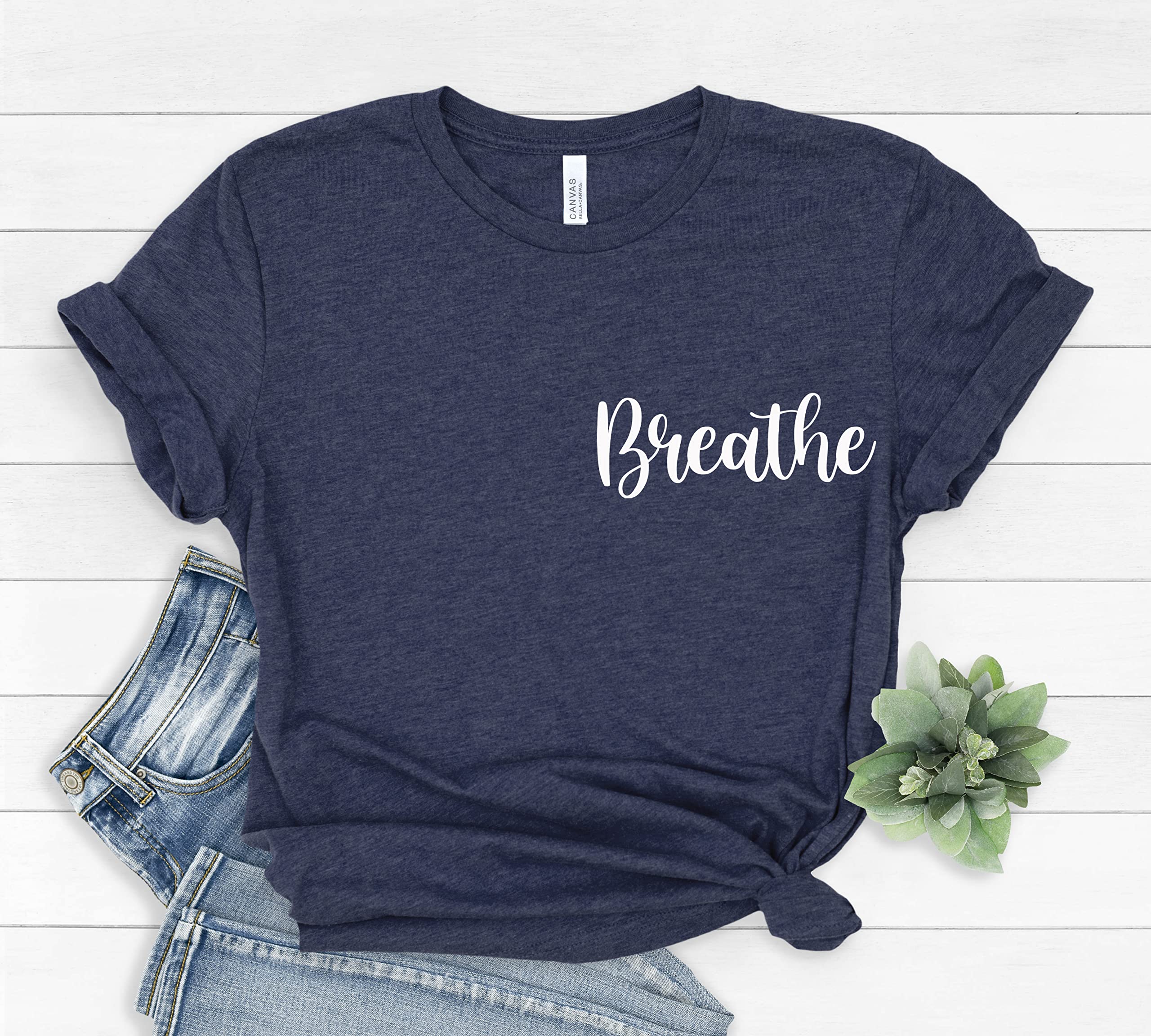 Breathe Shirt | Meditation & Motivational T-Shirt with Lotus Flower & Mandala Design | Inspirational Yoga Tee for Women & Men | Perfect for Yoga, Meditation & Mindfulness Practice