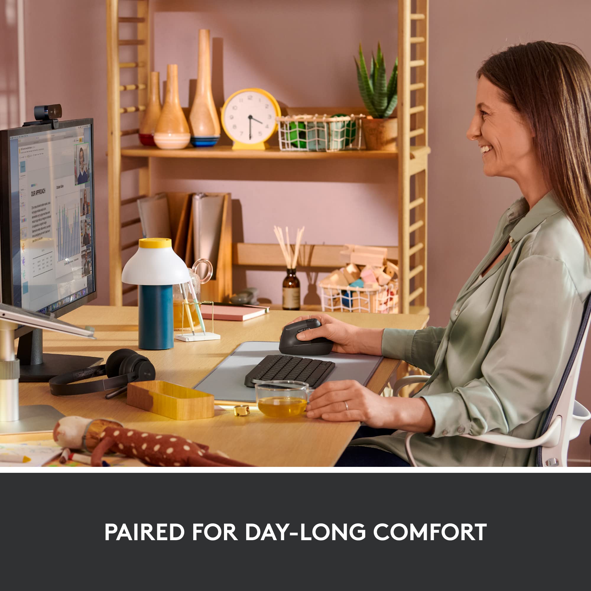 Logitech MX Keys Mini Wireless Keyboard & Lift Vertical Ergonomic Mouse Combo - Bluetooth/USB, Backlit Keys, Quiet Typing for Windows, Mac, iPad - Perfect for Office, Home & Travel Use - Graphite