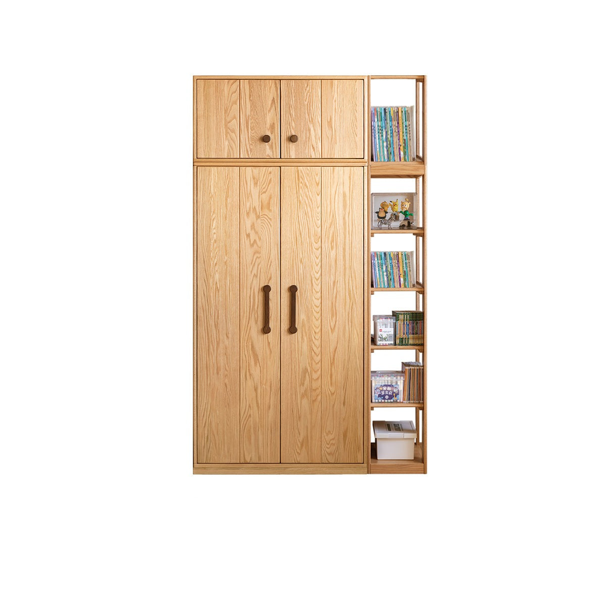 Solid Oak Wood Kids Wardrobe - Durable & Stylish Children's Closet Organizer for Bedroom, Nursery, or Playroom Storage