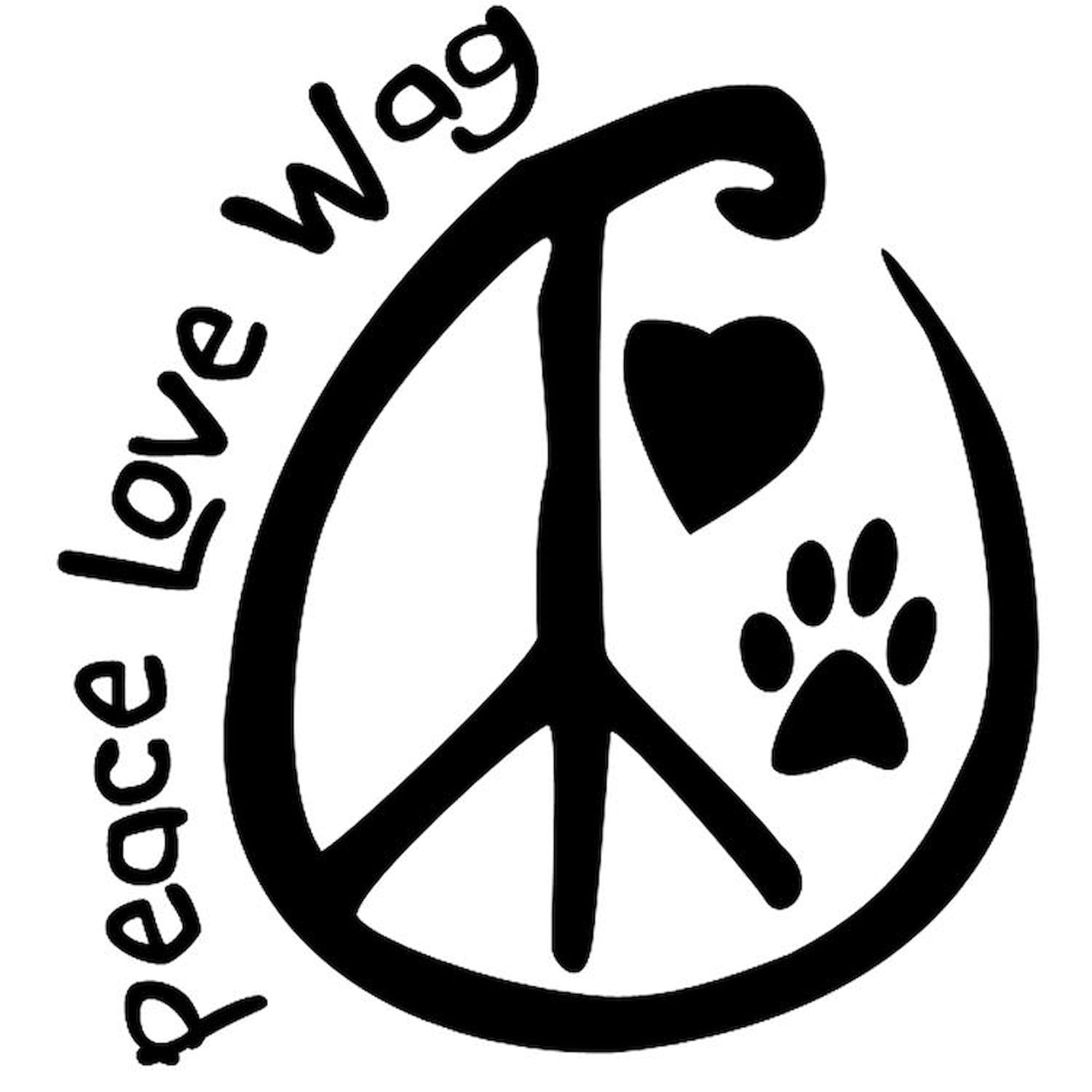 Peace Love Wag 3x3 Inch Square Car Magnet - Strong Magnetic Bumper Sticker for Cars, Trucks & Vehicles - Perfect for Pet Lovers, Dog Owners & Animal Enthusiasts - Great for Road Trips, Parking Lots & Showing Your Love for Pets