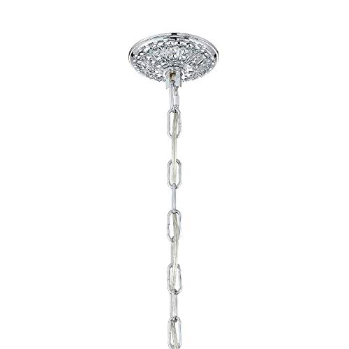 Maria Theresa 4-Light Clear Italian Crystal Polished Chrome Mini Chandelier - Elegant Ceiling Lighting Fixture for Dining Room, Bedroom, or Entryway Decor