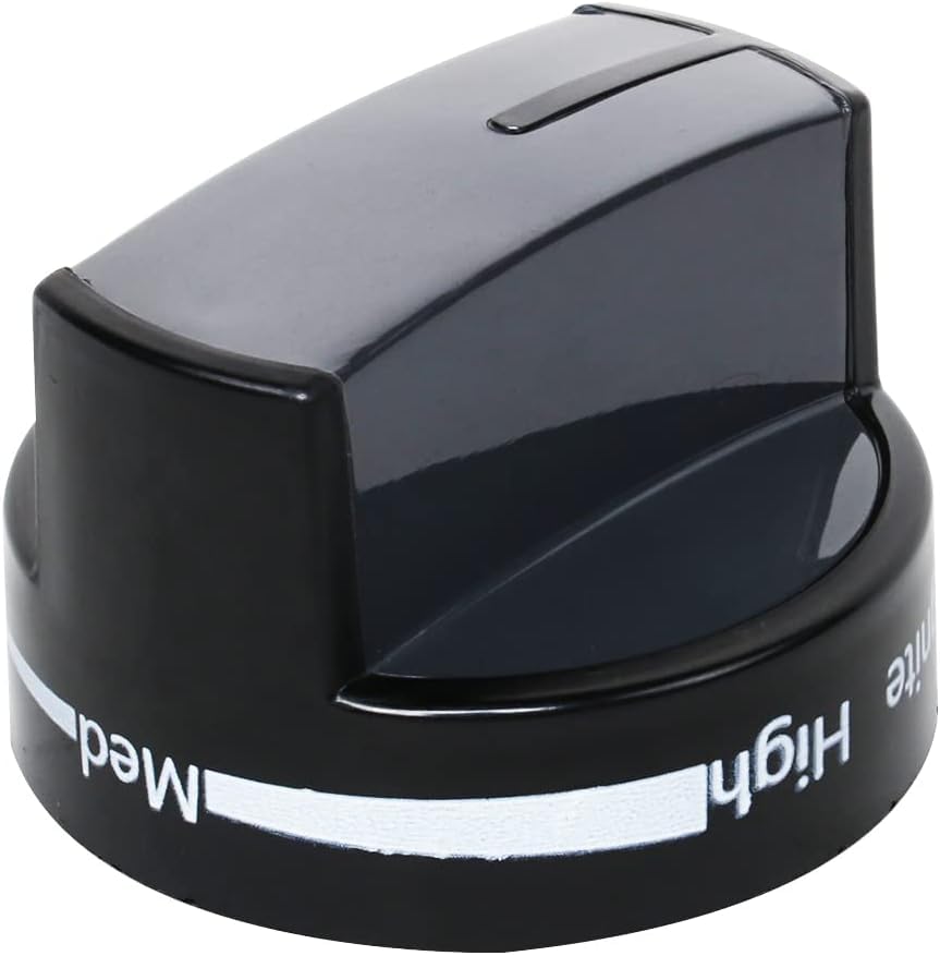 Whirlpool WPW10339442 Gas Stove Knob Replacement - Black Stove Control Knob Compatible with Whirlpool Range, Stove, Oven (1 Pack) | Perfect for Kitchen Appliance Repair & DIY Maintenance