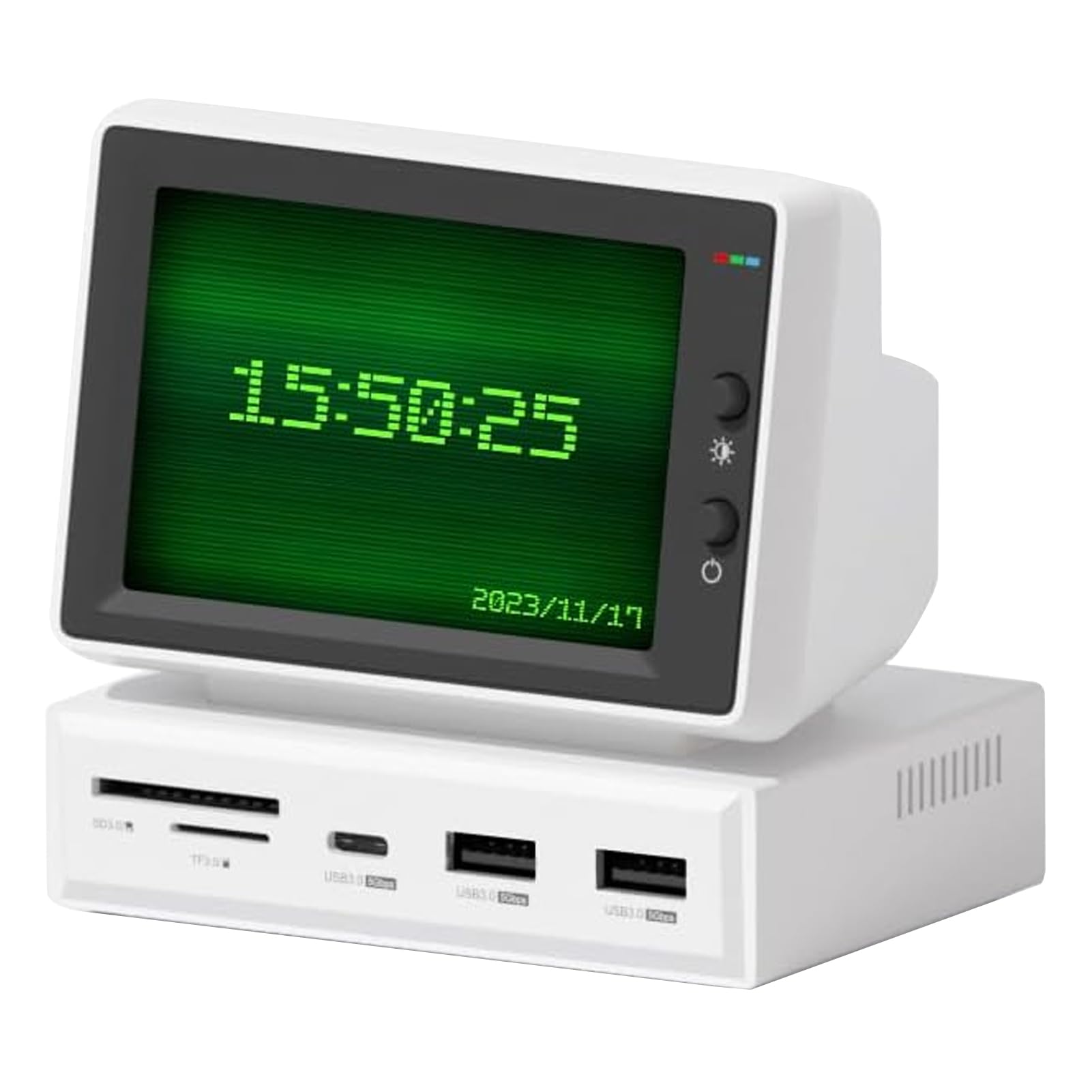 3.5inch IPS USB Mini Screen with USB C Hub - AIDA64 PC CPU RAM HDD Data Monitor, Computer Temperature Display & Secondary LCD Screen for Gaming PC, Workstation, and Home Office Setup