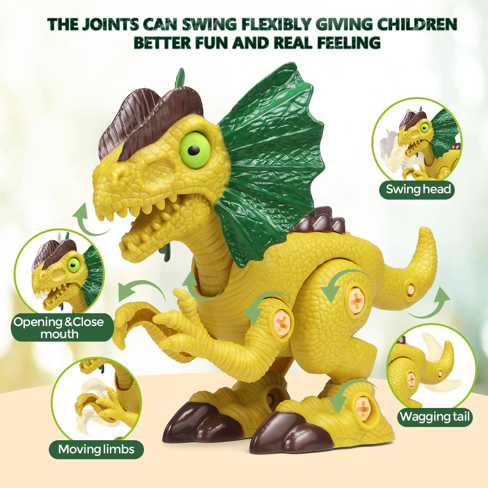 HAPTIME STEM Dinosaur Robot Building Toys for Kids Ages 3-8 - Educational Construction Set with Electric Drill & Take-Apart Parts - Perfect Birthday Gift for Boys - Fun Learning Activity for Home & Classroom STEM Projects