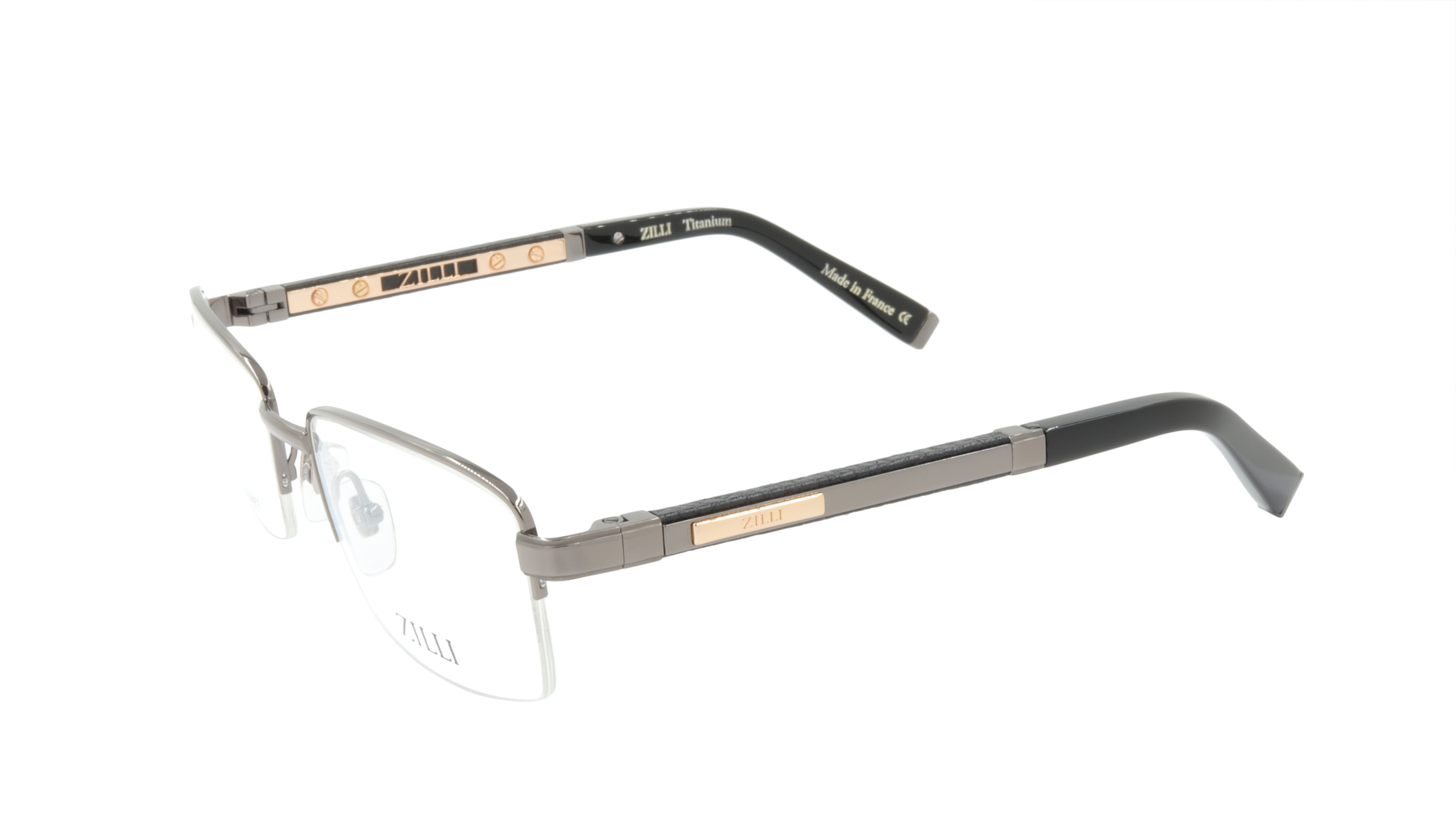 Premium ZILLI Eyeglasses Frame - Lightweight Titanium & Acetate with Genuine Leather - Made in France (Model ZI 60014 C03) - Perfect for Business, Reading & Fashion Accessories