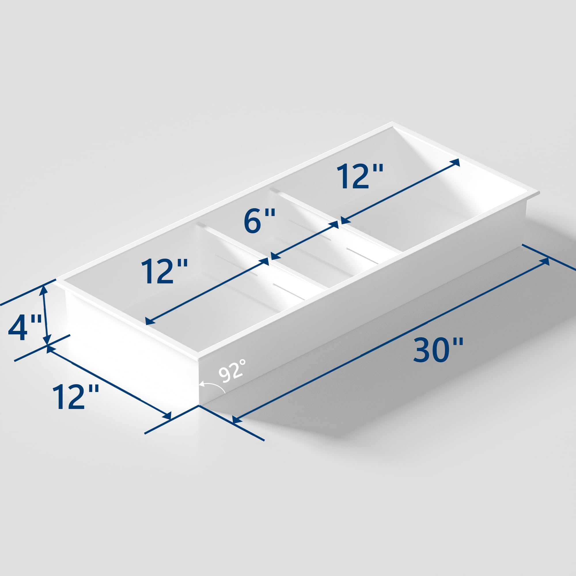 Neodrain 12X30 White Shower Niche - Stainless Steel Recessed Bathroom Storage Shelf - No Tile Needed - Perfect for Shampoo, Soap & Bath Essentials Organization