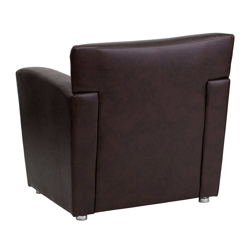 Premium FLASH HERCULES Majesty Series Brown LeatherSoft Office Chair - Ergonomic Executive Desk Chair for Home & Office Workspace