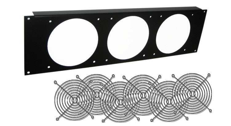 Coolerguys 3U Server Rack Mount Bracket with Fan Grills - Heavy Duty Metal Rack Mount Kit for Server Cooling & Airflow Management in Data Centers & IT Rooms