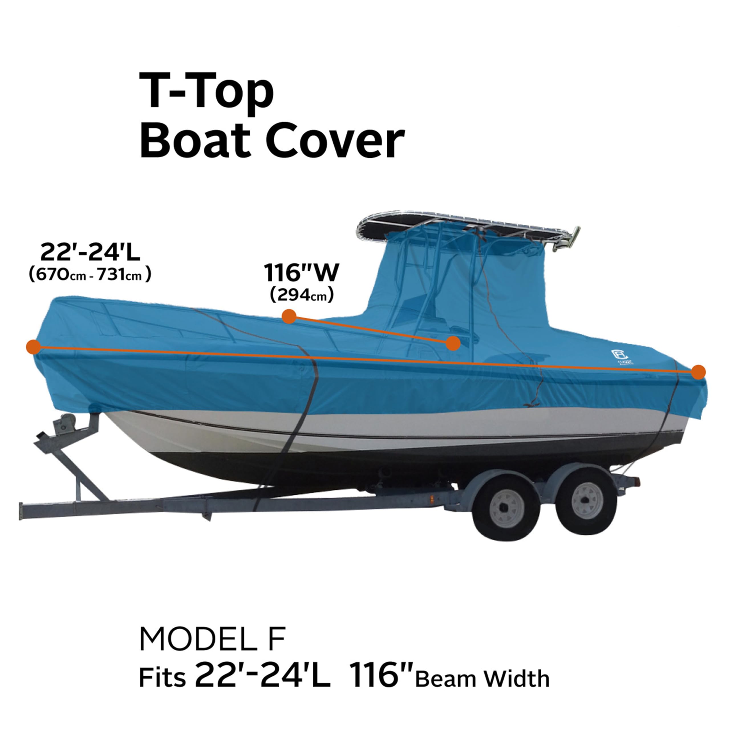 Classic Accessories Stellex T-Top Boat Cover 22'-24' Length, 116