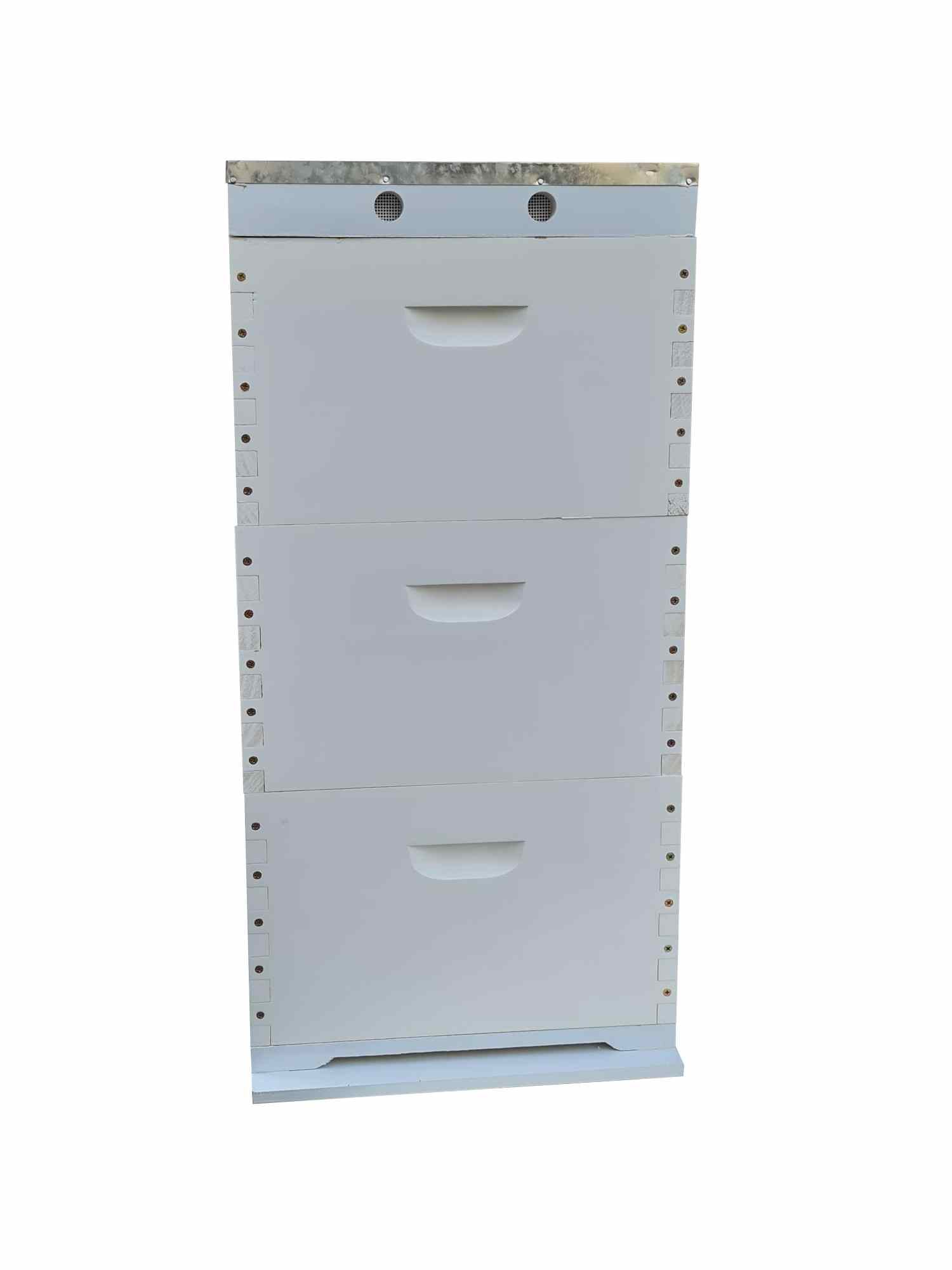 Three Levels OZ ARMOUR Assembled & Painted Beehive - Premium Wooden Bee Hive for Beekeeping, Honey Production & Backyard Farming (Perfect for Beginners & Professional Beekeepers)