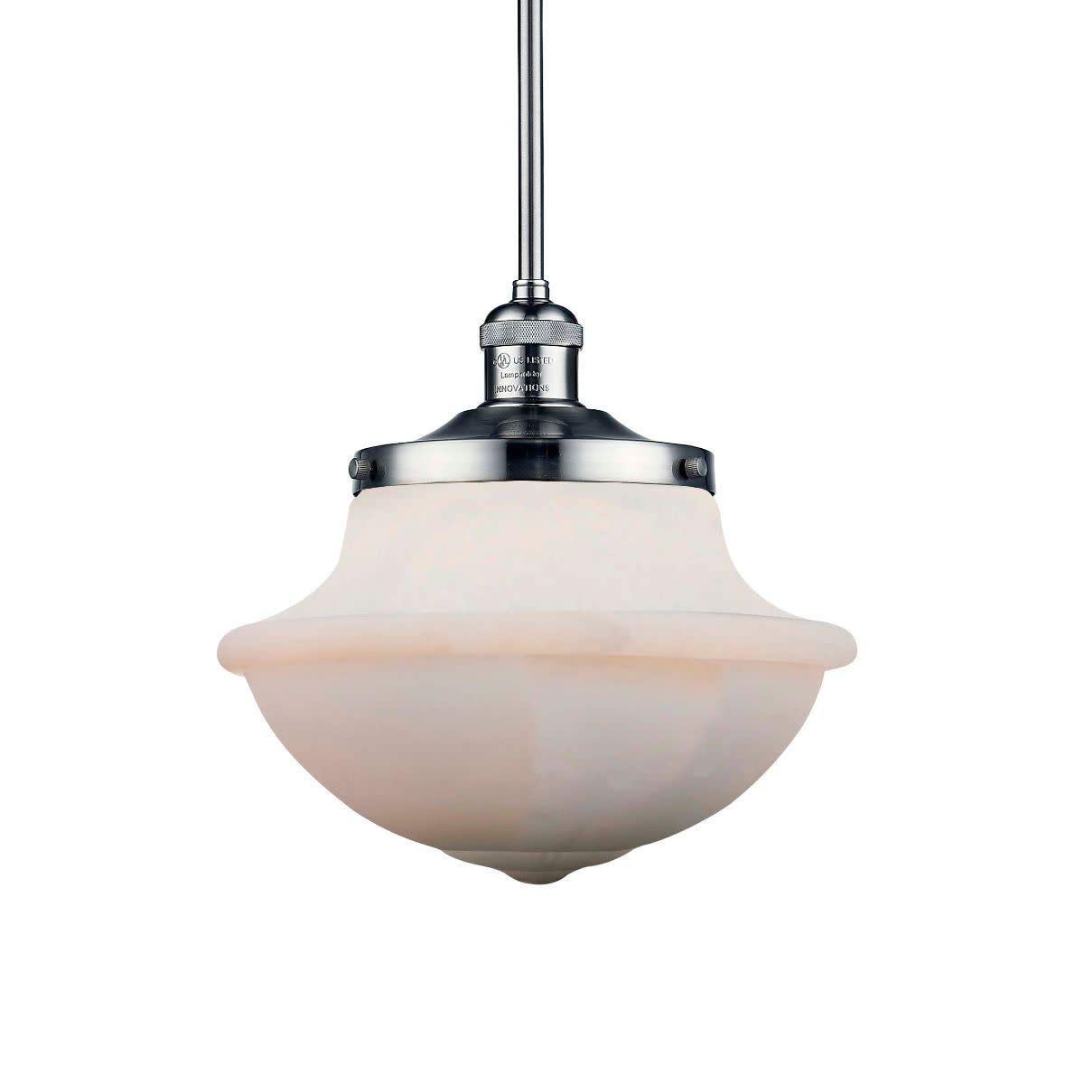 Oxford School House Collection 201S-SN-G542W Modern One Light Pendant - Elegant Lighting Fixture for Kitchen Island, Dining Room, or Entryway