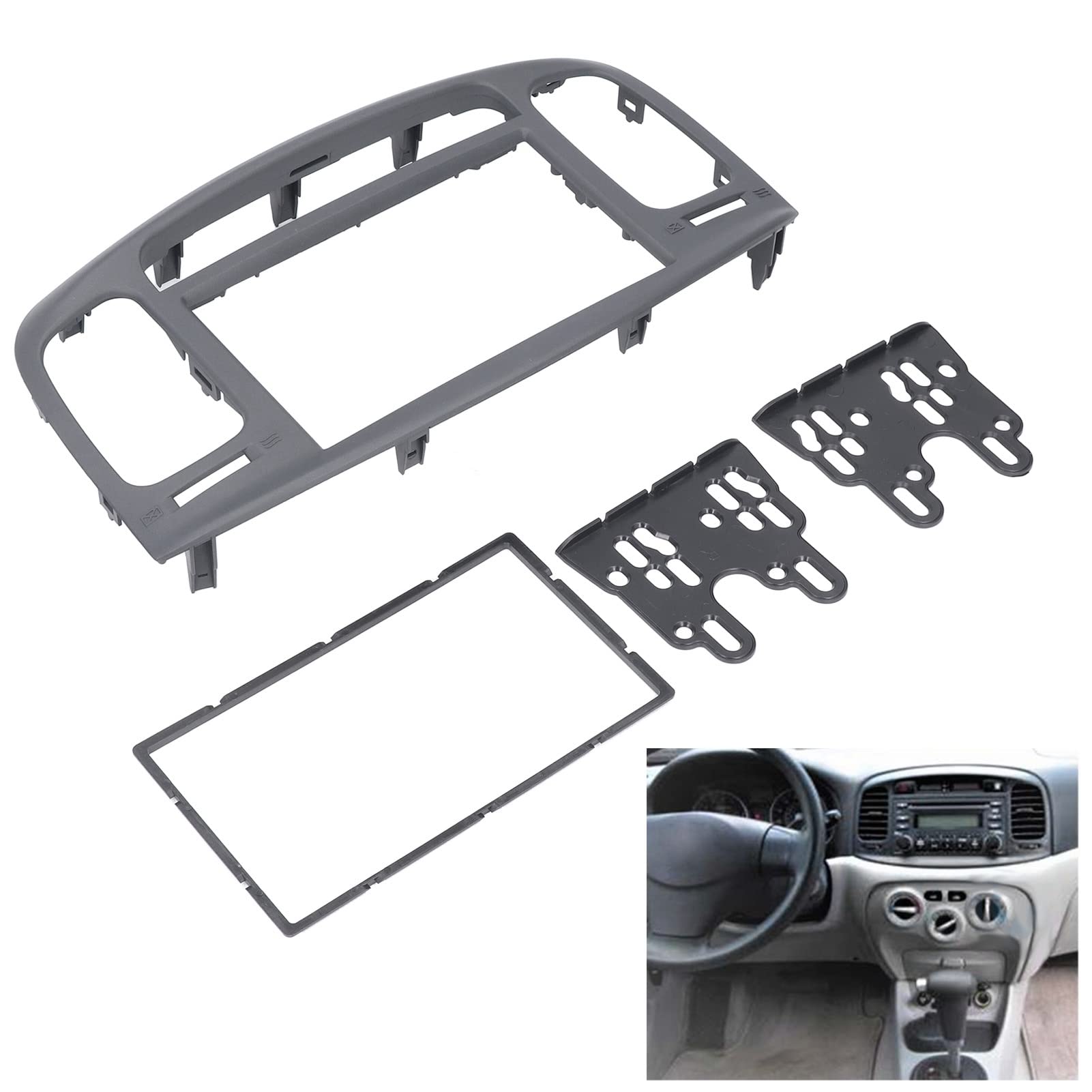 Acouto 2DIN ABS Car Stereo Radio Fascia Kit for Hyundai Accent 2009-2012 - Replacement Dash Bezel Panel for DVD/Radio Installation - Perfect for Car Audio Upgrades & Custom Installations