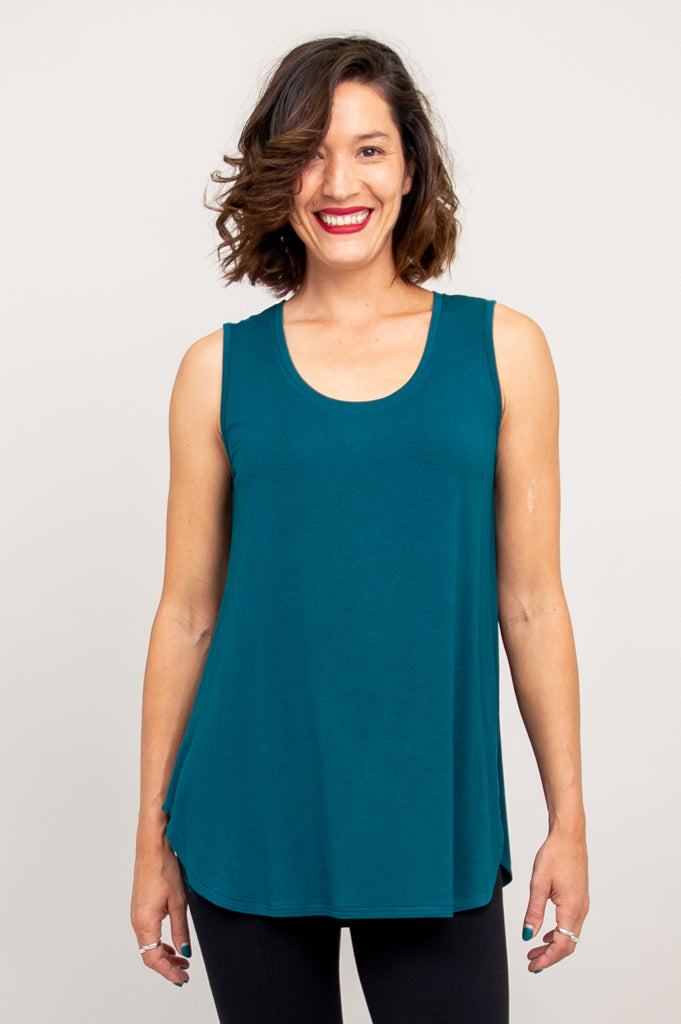 Eco-Friendly Bamboo Jazz Tank Top for Women - Soft & Breathable Teal Casual Wear - Perfect for Yoga, Gym & Summer Outfits
