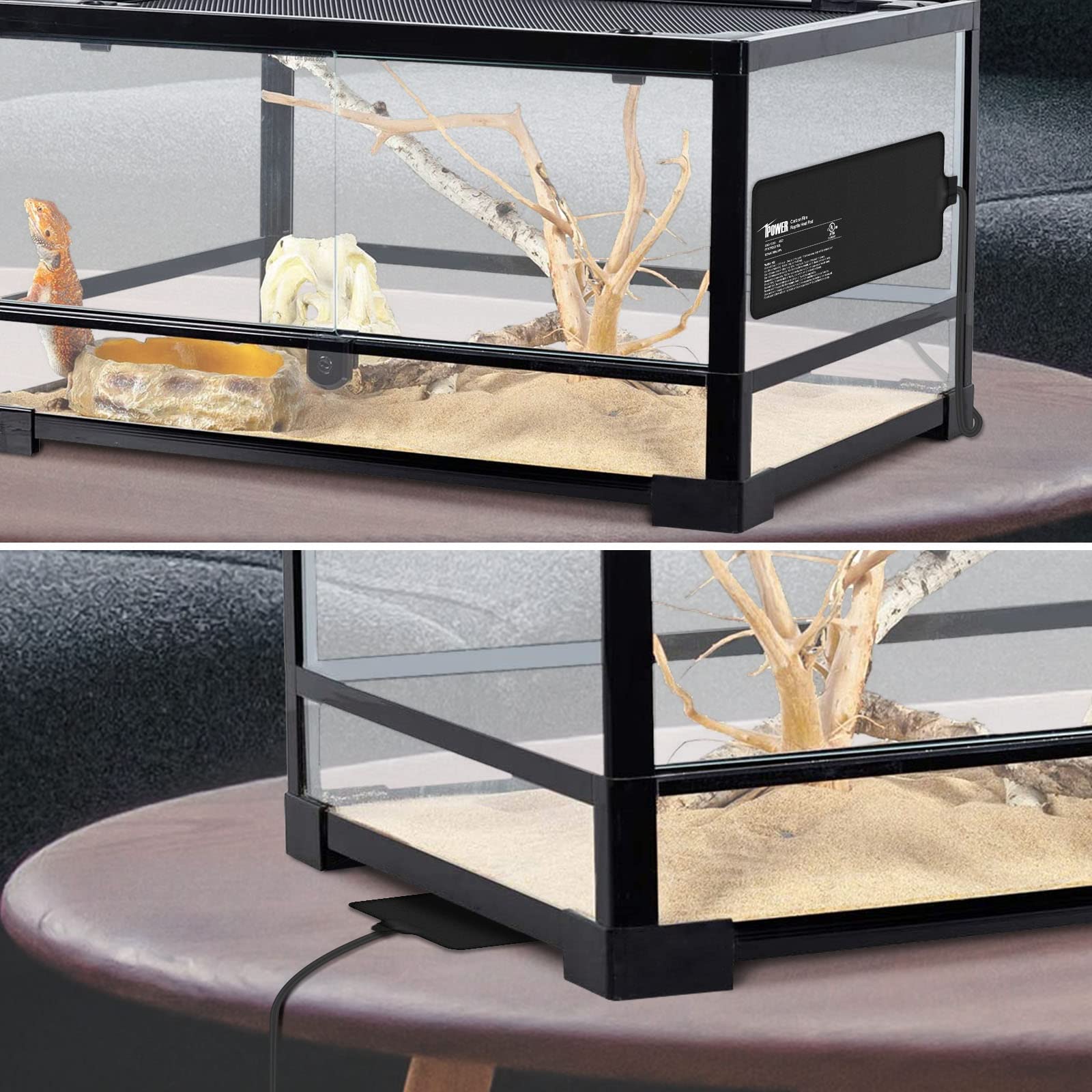 iPower 8X18 Inch 24W Under Tank Heater - 2 Pack Reptile Heat Mat for 50-60 Gallon Terrariums | Perfect for Amphibians, Plant Boxes & Small Pets | Ideal for Bearded Dragons, Snakes & Gecko Habitats
