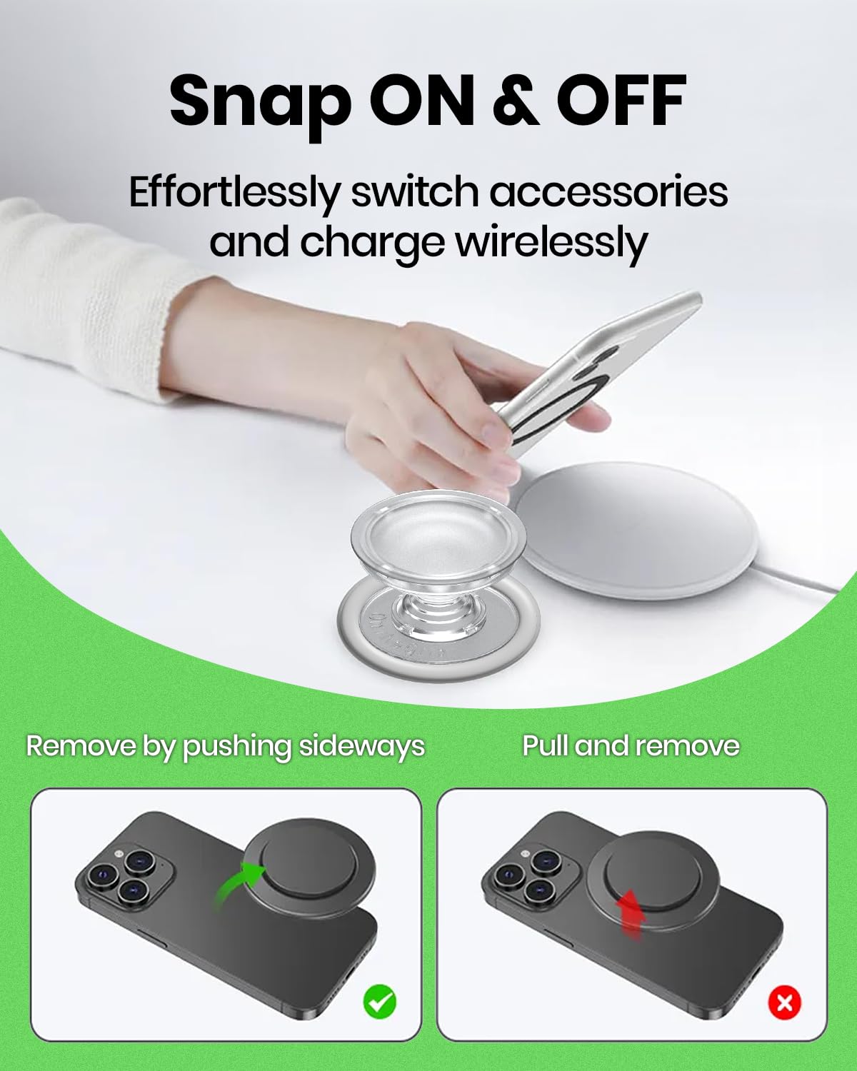 Magnetic Heart Phone Grip Stand - Pink Macaron for Smartphones & Tablets - Perfect for Hands-Free Viewing