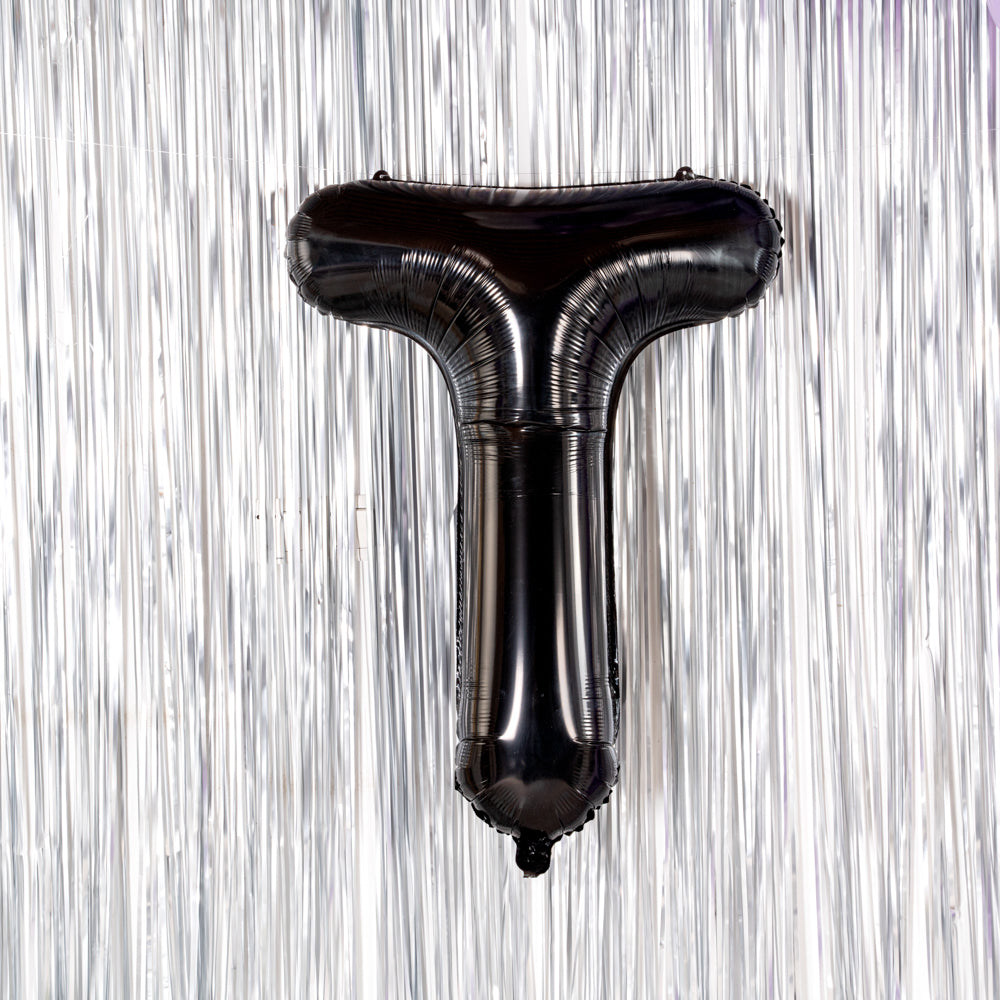 Black Mylar Letter T Balloon - 40