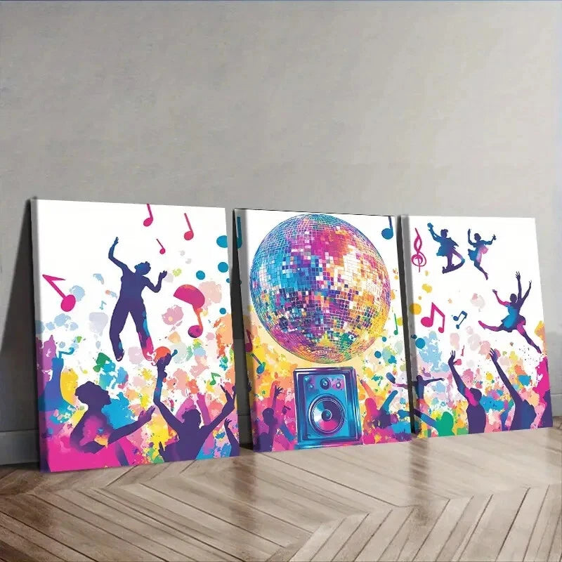 3-Piece Large Party Wall Art Set - Framed Canvas 40x60cm - High Quality Print - 100% Australian Made - Ready to Hang - Perfect for Living Room, Bedroom & Party Decor
