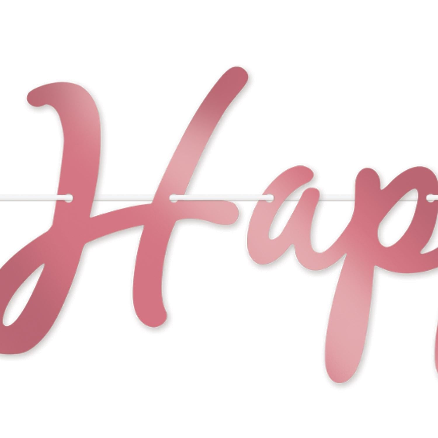 12 Pack Beistle Foil Happy Birthday Party Streamers - Rose Gold Decorations for Birthday Parties, Baby Showers & Celebrations