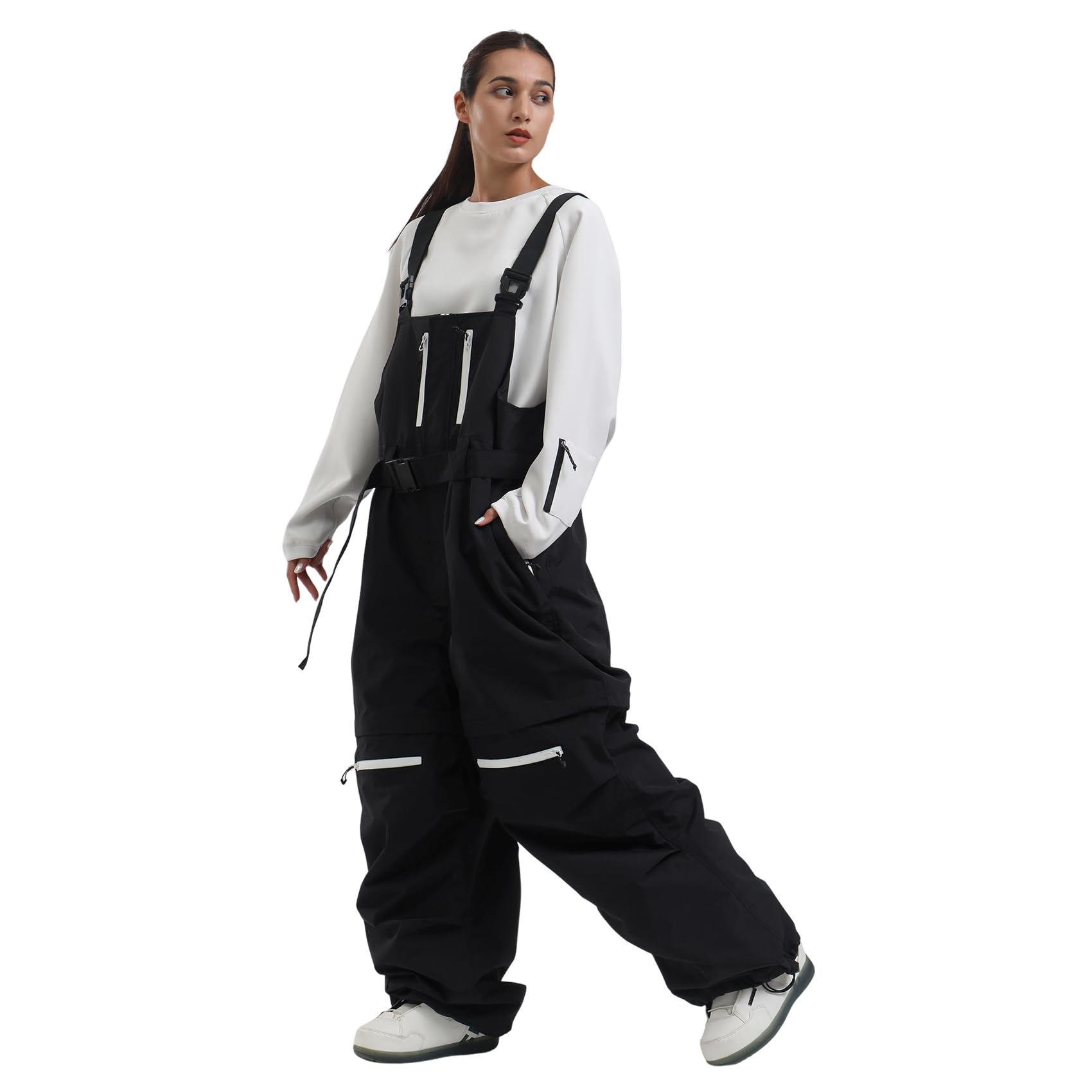 **Men's & Women's Waterproof Windproof Insulated Snowboard Bib Overalls - Loose Fit Ski Pants for Winter Sports & Snowboarding**    *(Perfect for Skiing, Snowboarding & Cold Weather Outdoor Activities)*