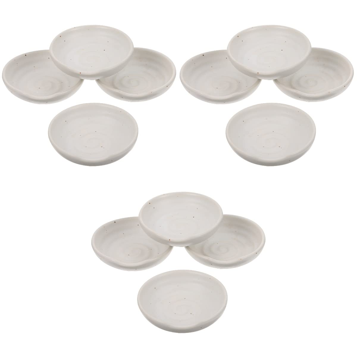 Hemoton 12-Piece Ceramic Soy Sauce Bowls Set - Small Round Dipping Dishes for Sushi, Dumplings & Asian Cuisine - Elegant White Condiment Dishes for Restaurants & Home Kitchens