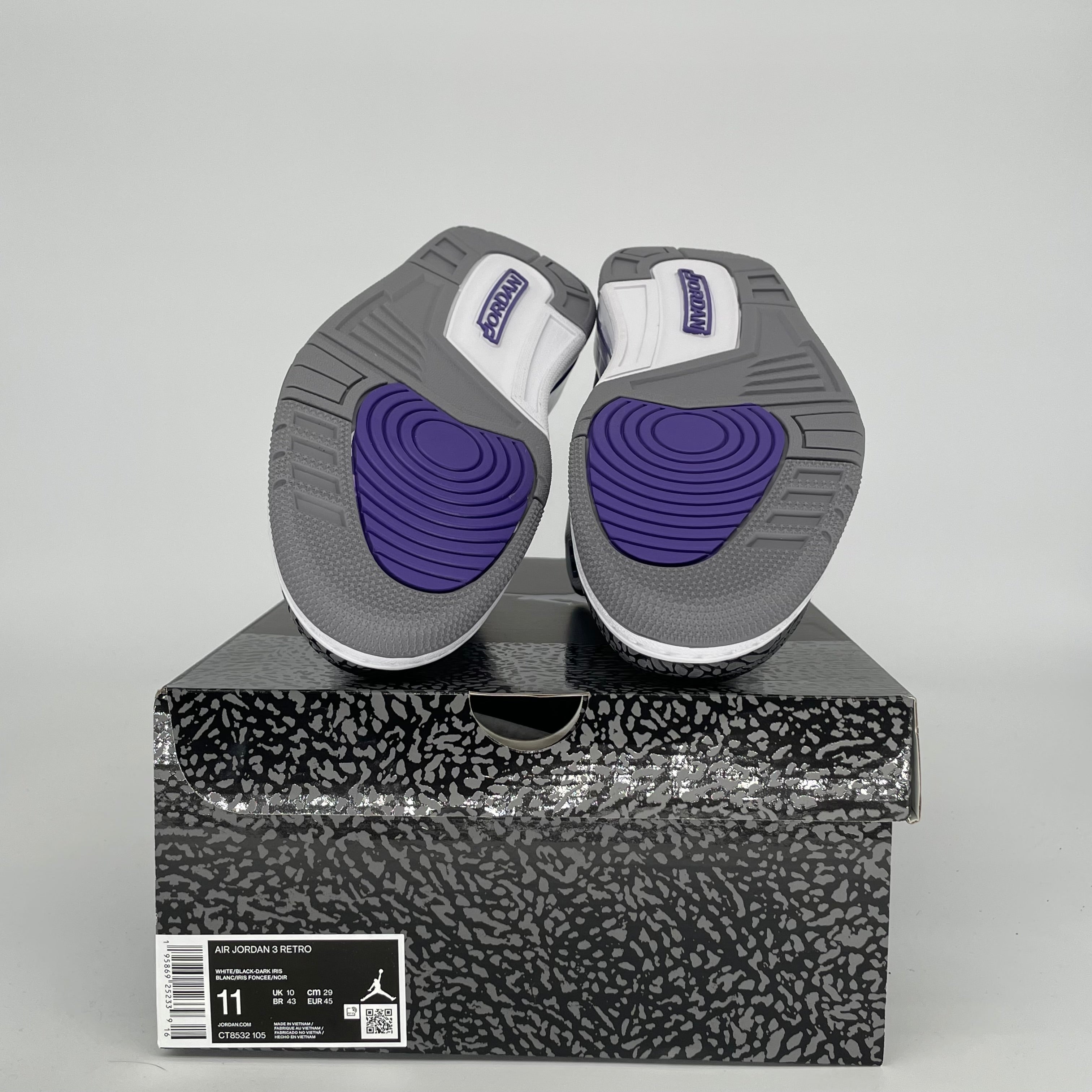 AIR JORDAN 3 DARK IRIS Men's Basketball Shoes - Size 11 (CT8532-105) - Retro Sneakers for Running, Training & Streetwear Fashion