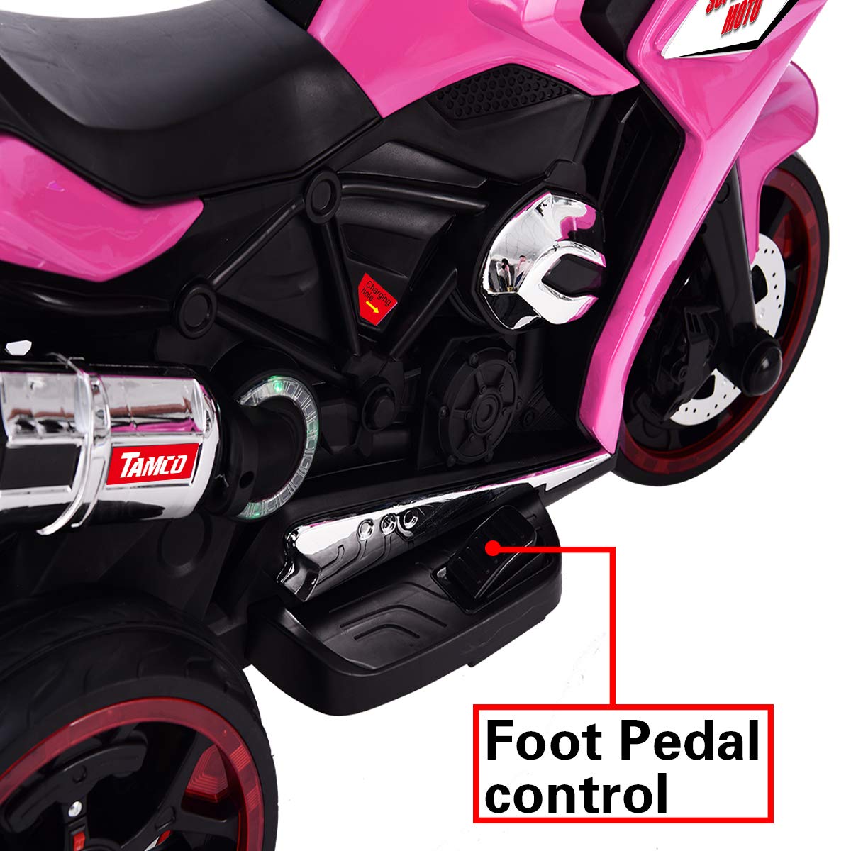 12V Kids Electric Motorcycle - 1.8-3.2 MPH Speed, LED Light-Up Wheels, 8-12 Hour Charge Time, Pink Ride-On Toy | Perfect for Birthday Gifts, Outdoor Play & Learning to Ride for Toddlers Ages 3-6