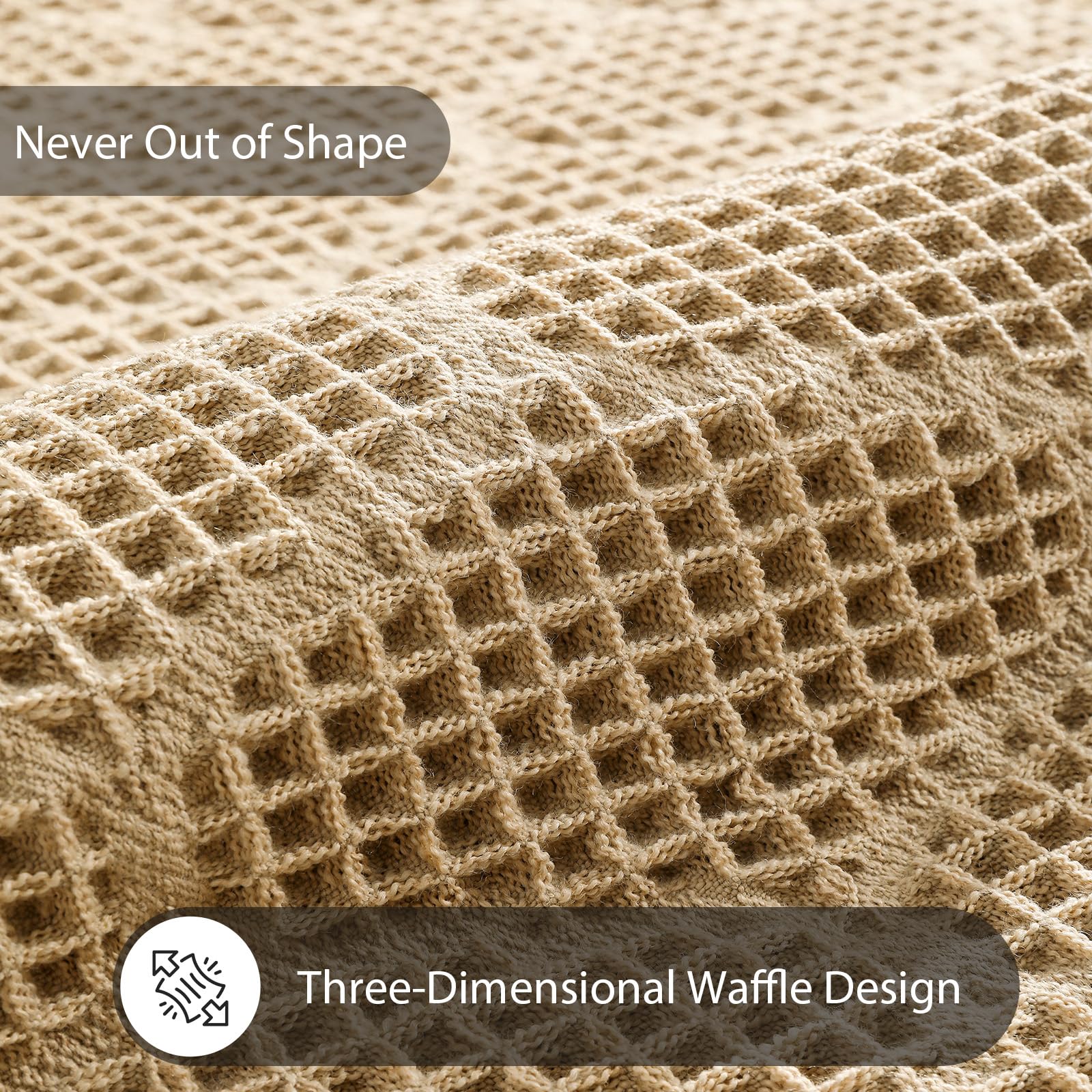 Upgraded Brown Waffle Bath Mat - Super Absorbent Non-Slip Bathroom Rug, Ultra Soft Knit Shower Mat with Tassels for Bath Tub Floor, Machine Washable Quick Dry Bath Mat 17x24 Inches - Perfect for Bathroom, Shower, and Vanity Areas