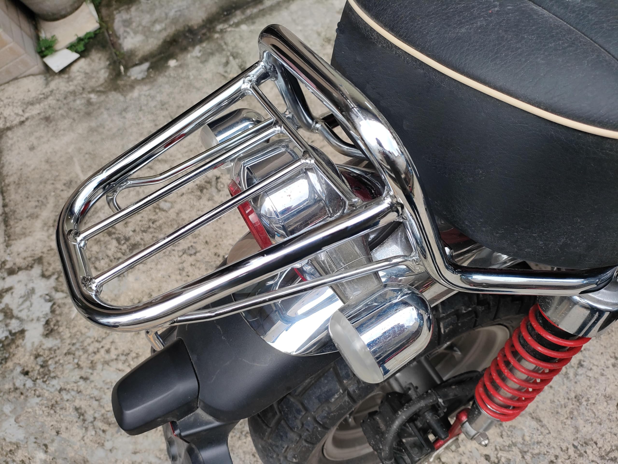 Chrome Motorcycle Steel Rear Carrier Luggage Rack for Honda Monkey 125/Z125 - Heavy Duty Bike Cargo Rack for Touring, Commuting & Adventure Riding