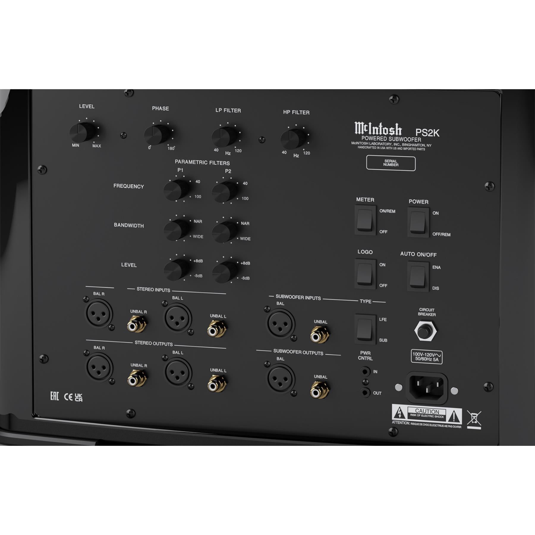 McIntosh PS2K High-Powered Subwoofer - Deep Bass for Home Theater & Music Systems | Perfect for Movie Nights & Audiophile Listening