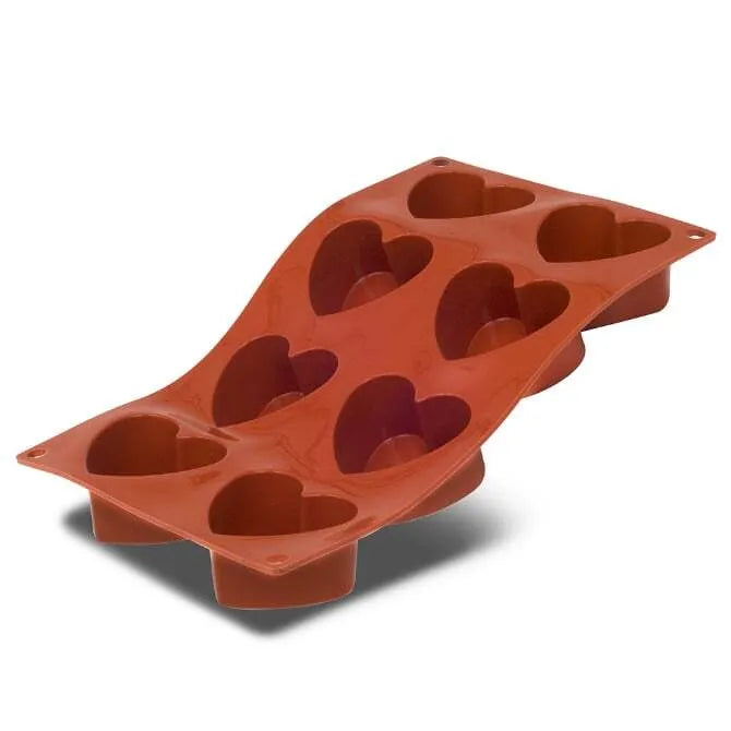 Non-Stick Orange Heart-Shaped Pancake Pan - 8 Heart Cavities for Valentine's Day Breakfast, Romantic Dinners & Special Occasions