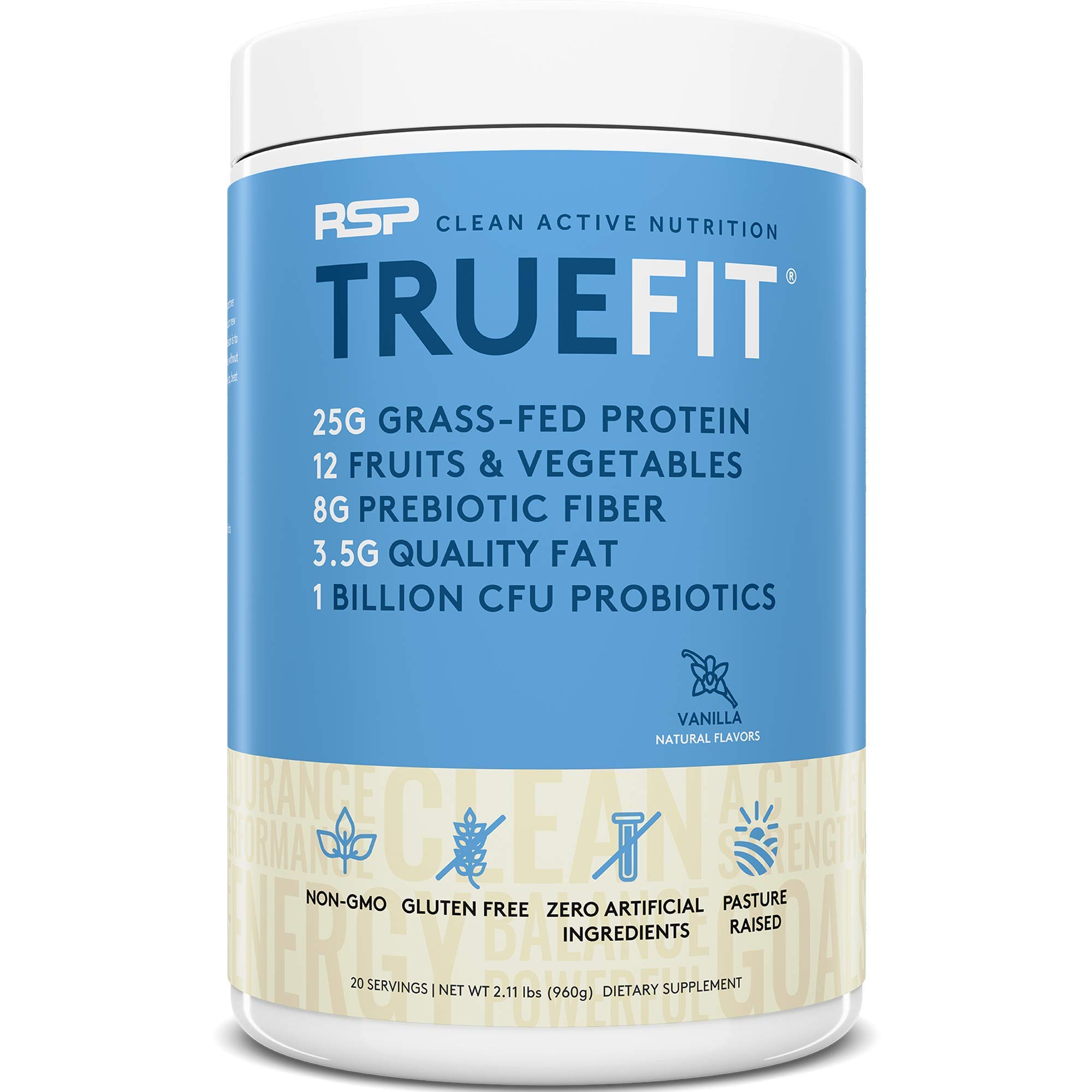RSP NUTRITION Vegan AminoLean Pre Workout Energy Supplement - Pineapple Coconut Flavor (25 Servings) & TrueFit Plant-Based Protein Powder - Vanilla (2 LB) | Boost Performance & Muscle Recovery for Gym, Fitness & Active Lifestyle