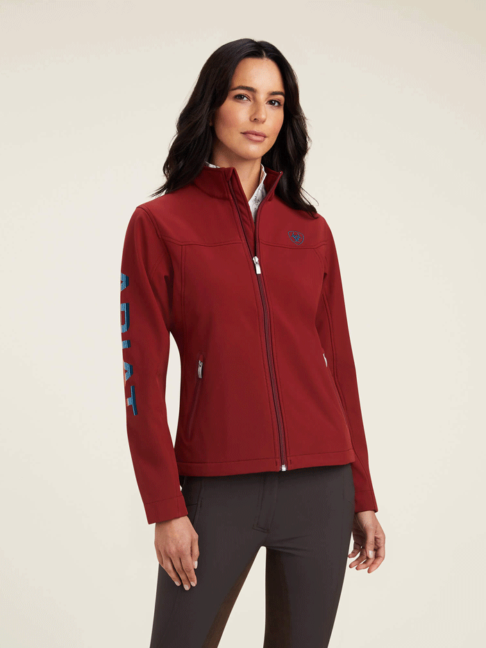 Ariat Women's New Team Softshell Jacket - Red 10041280 | Waterproof Windbreaker for Outdoor Activities & Horseback Riding